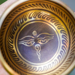 Singing bowl with Buddha Eye for sound healing and meditation