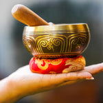 Singing bowl with Buddha Eye for sound healing and meditation