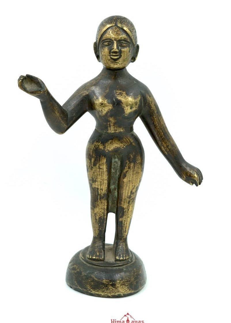 Vintage Bronze Statue of Standing Woman