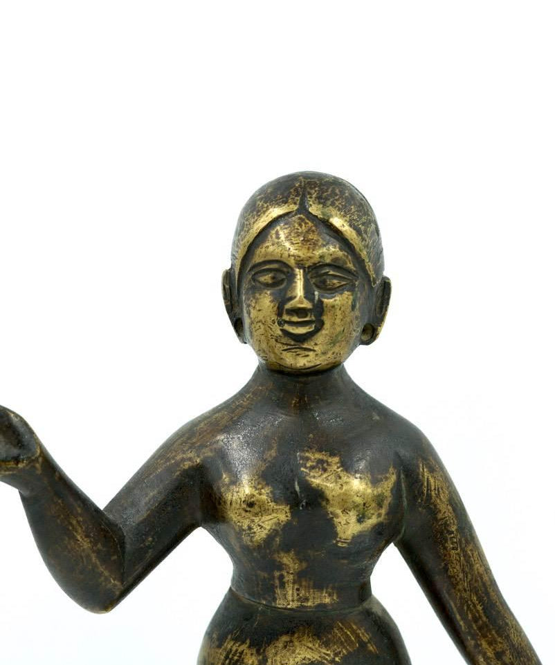 Vintage Bronze Statue of Standing Woman - Himalayas Shop