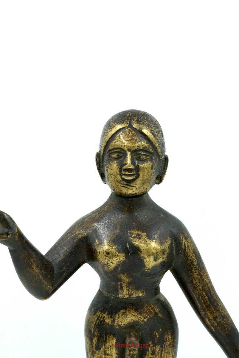 Vintage Bronze Statue of Standing Woman - Himalayas Shop