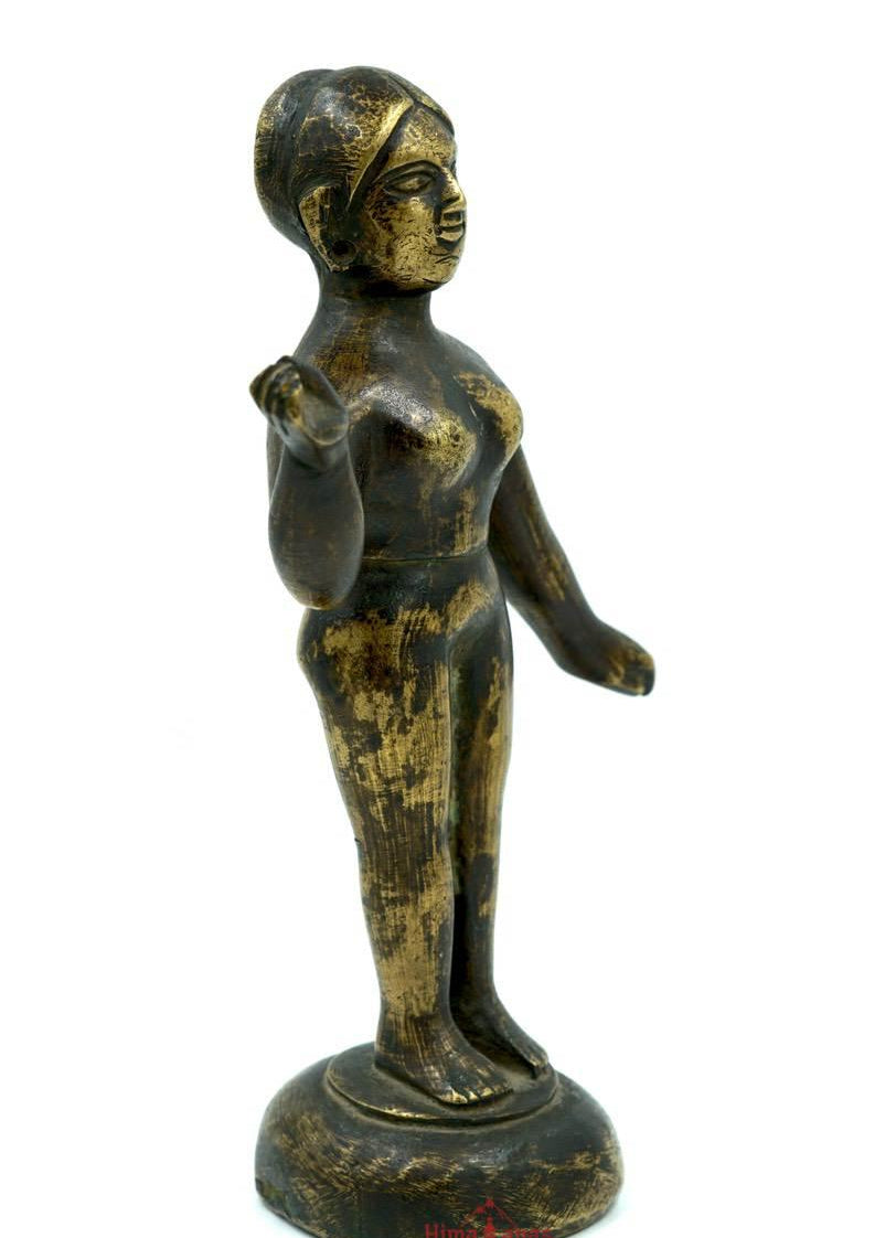 Vintage Bronze Statue of Standing Woman - Himalayas Shop