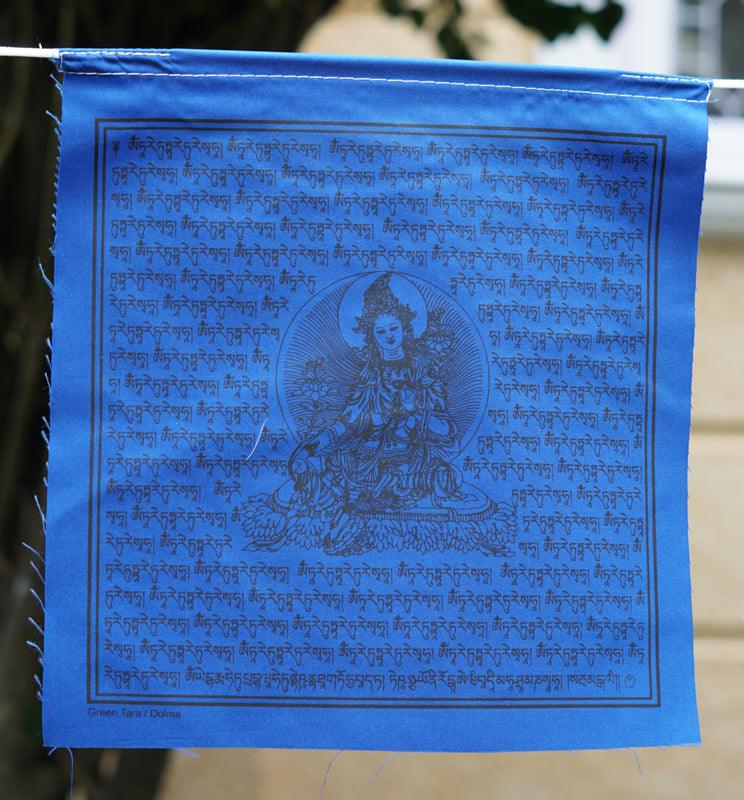 Tara blue color praying flag for hanging on altar space
