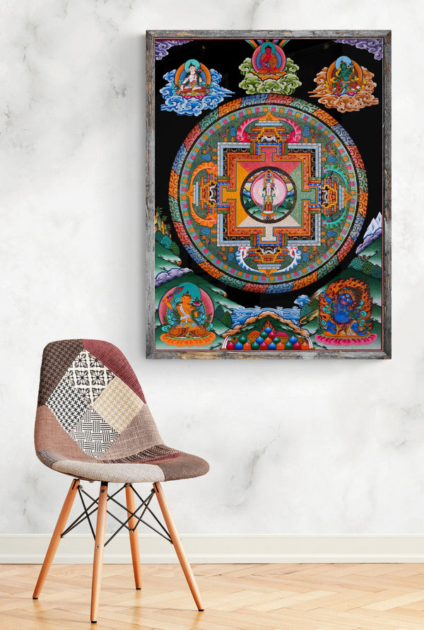 1000 Armed Avalokiteshvara Mandala Hanged on wall - HimalayasShop