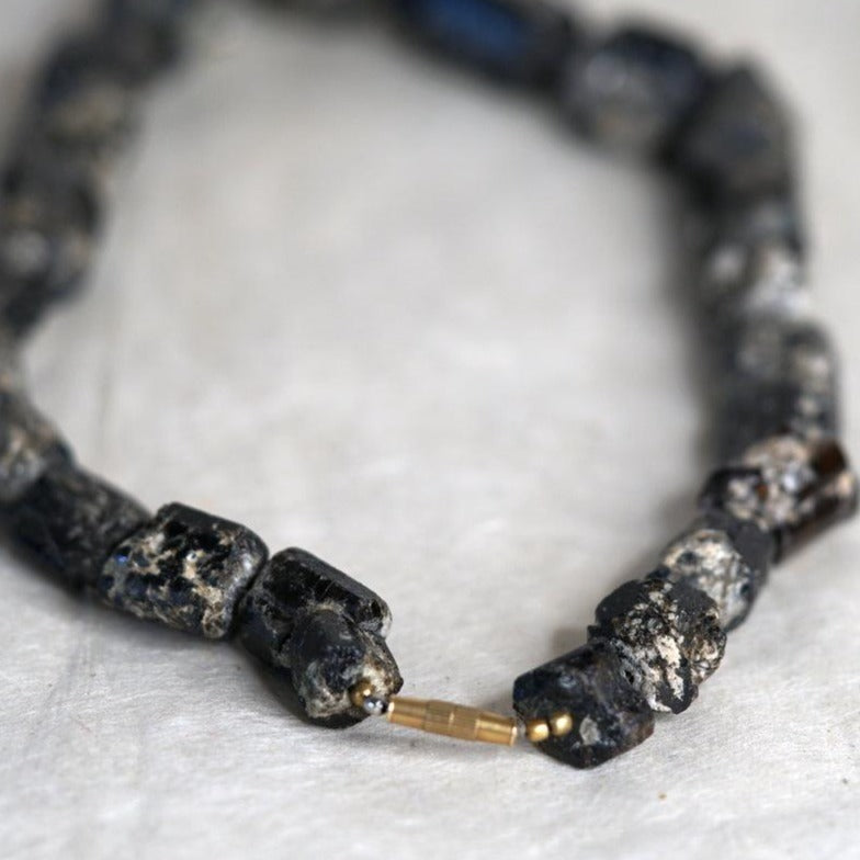 Raw tourmaline black crystal necklace stone with healing properties