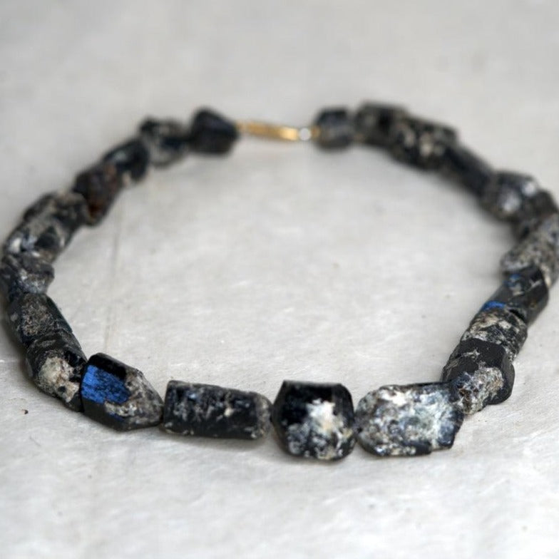 Raw tourmaline black crystal necklace stone with healing properties