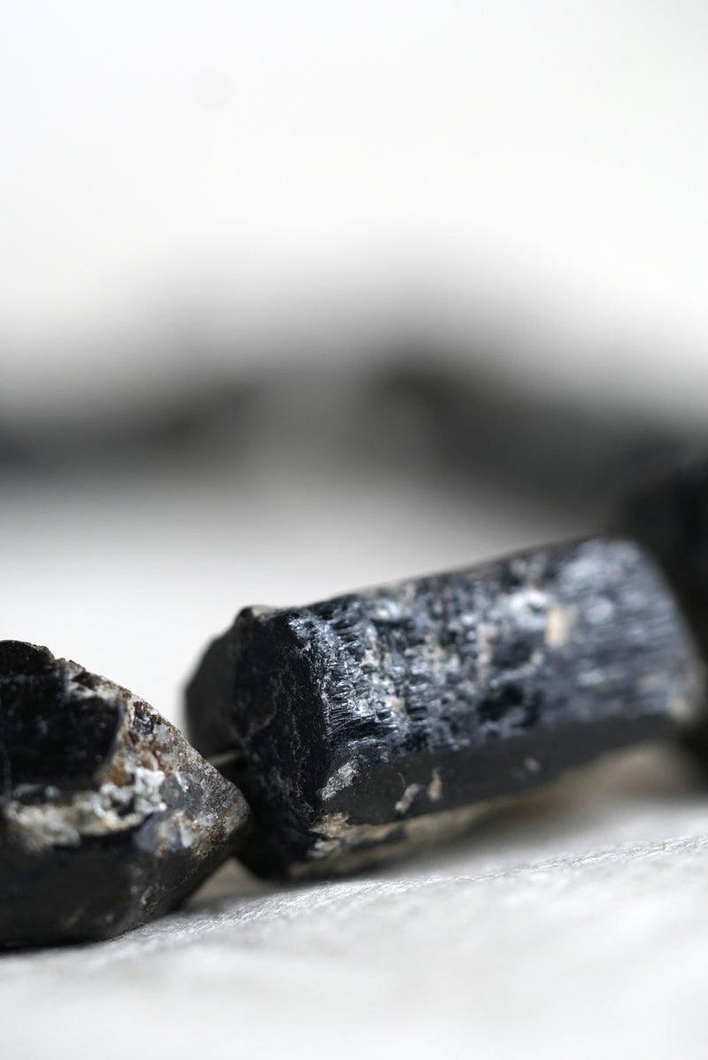 Raw tourmaline black crystal necklace stone with healing properties