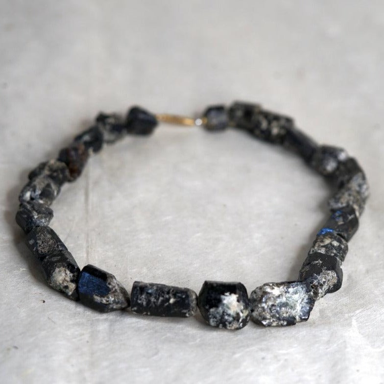 Raw tourmaline black crystal necklace stone with healing properties