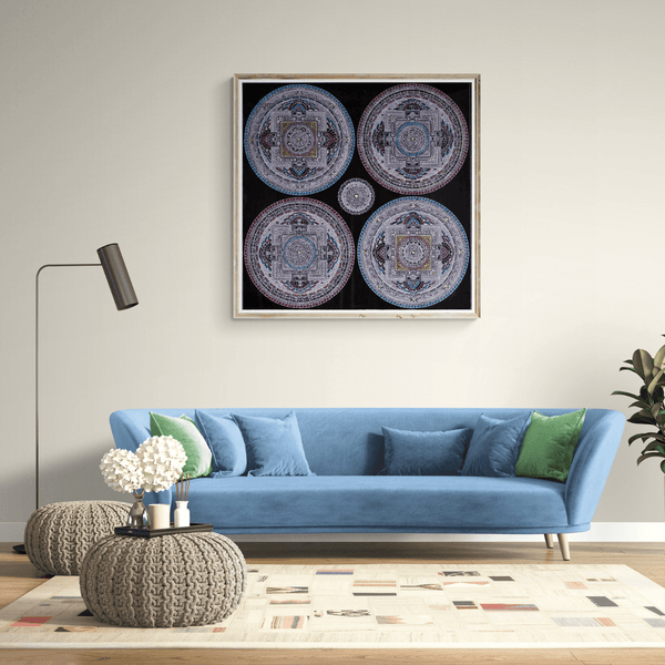 Five Mandala Thangka Painting - Himalayas Shop