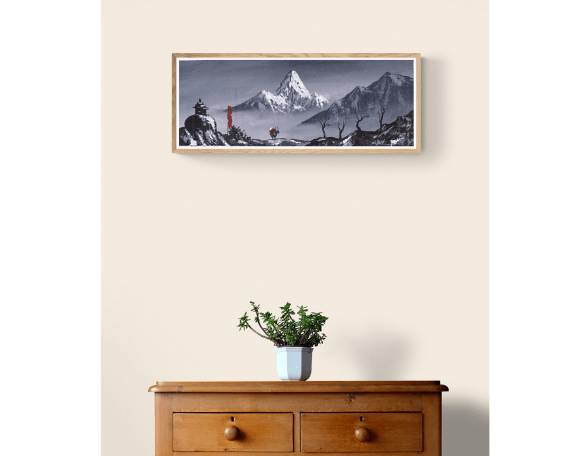 Mt. Ama Dablam Back View Oil Painting