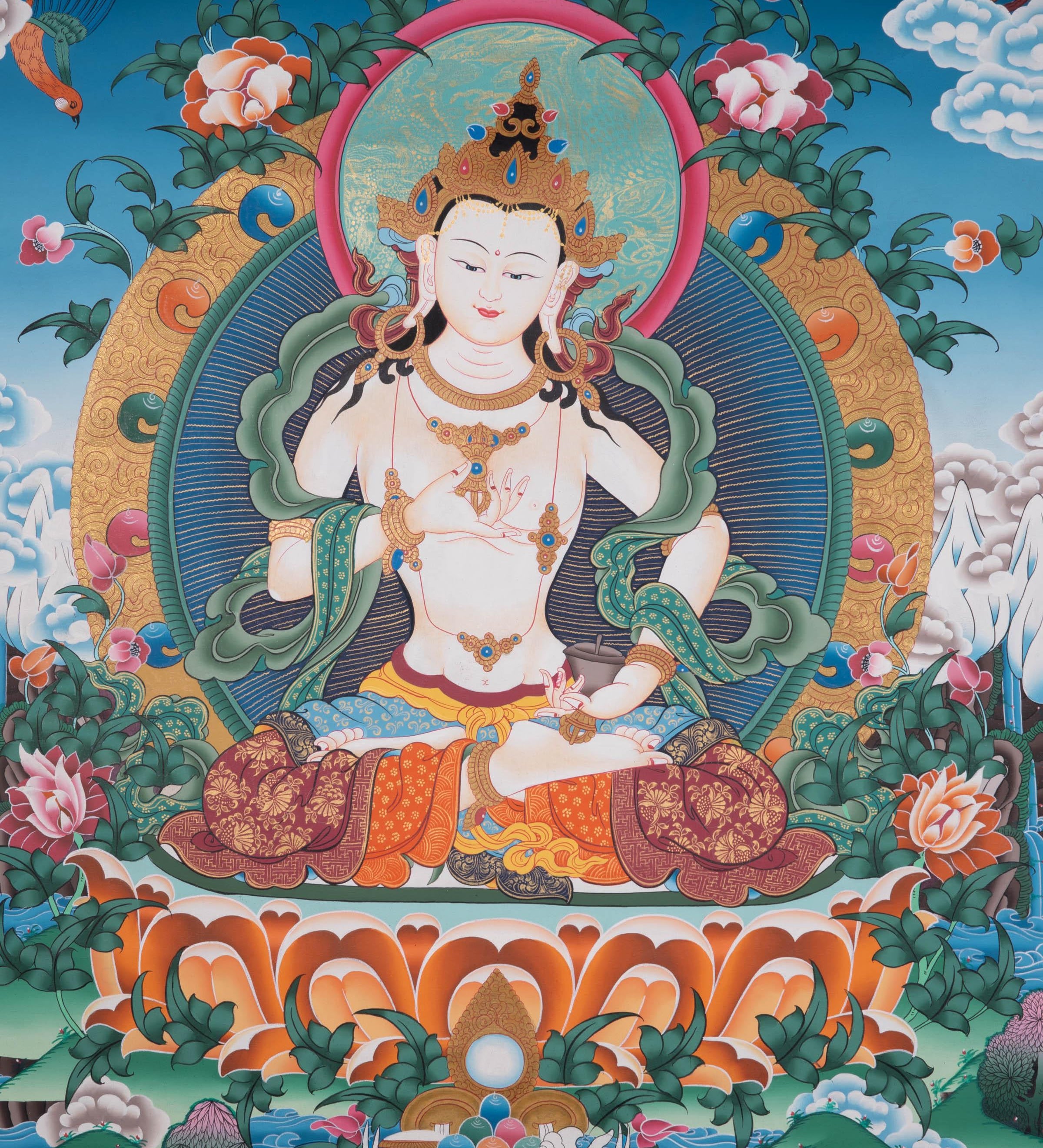 Vajrasattva Thangka Art - Himalayas Shop