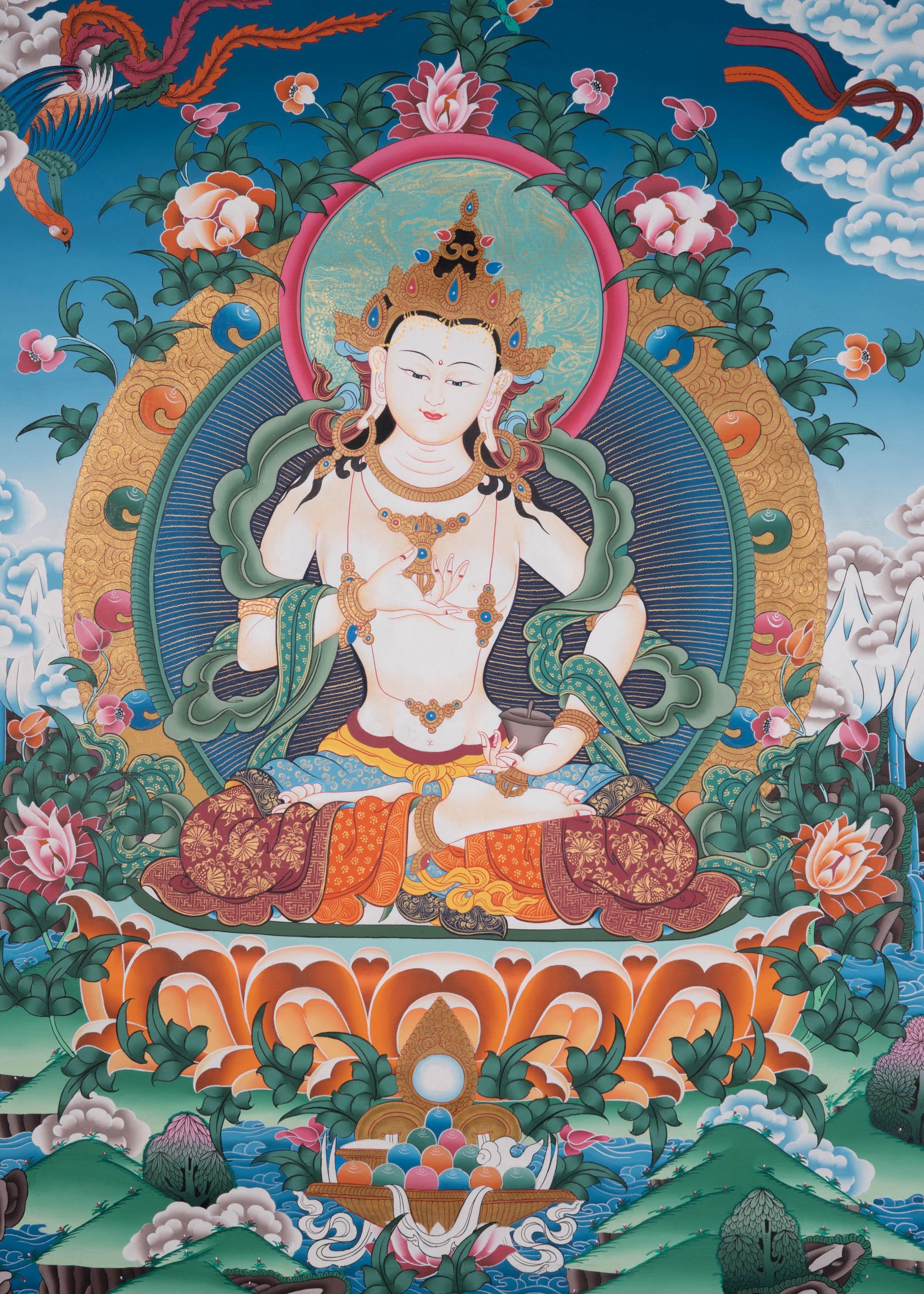 Vajrasattva Thangka Art - Himalayas Shop