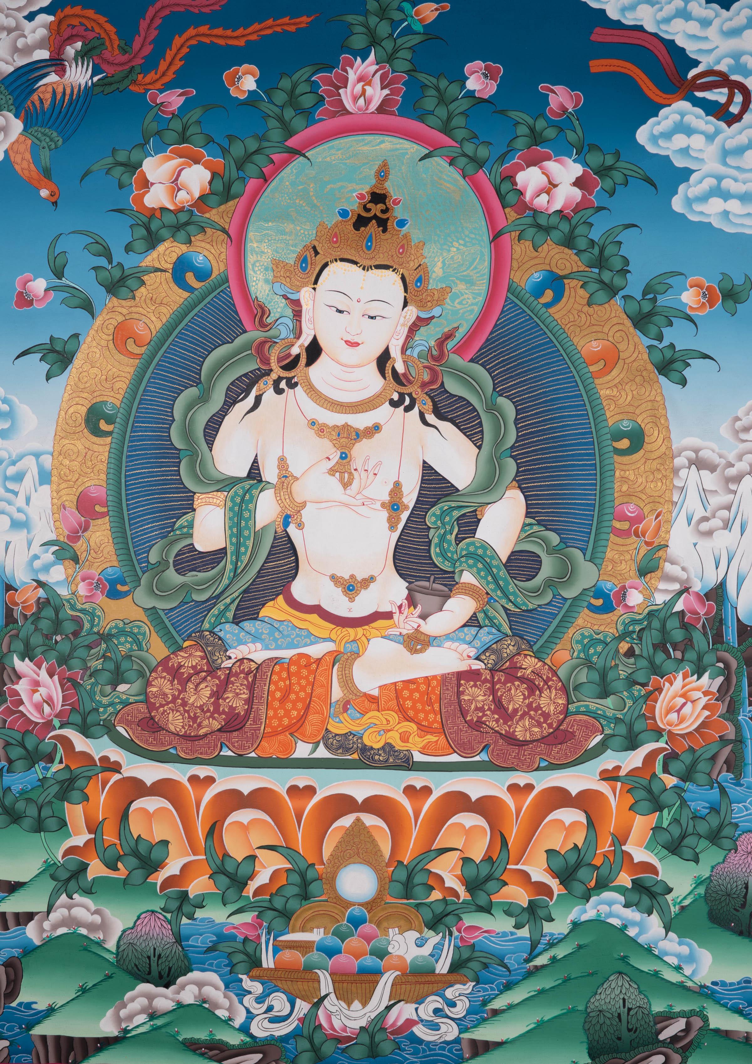 Vajrasattva Thangka Art - Himalayas Shop