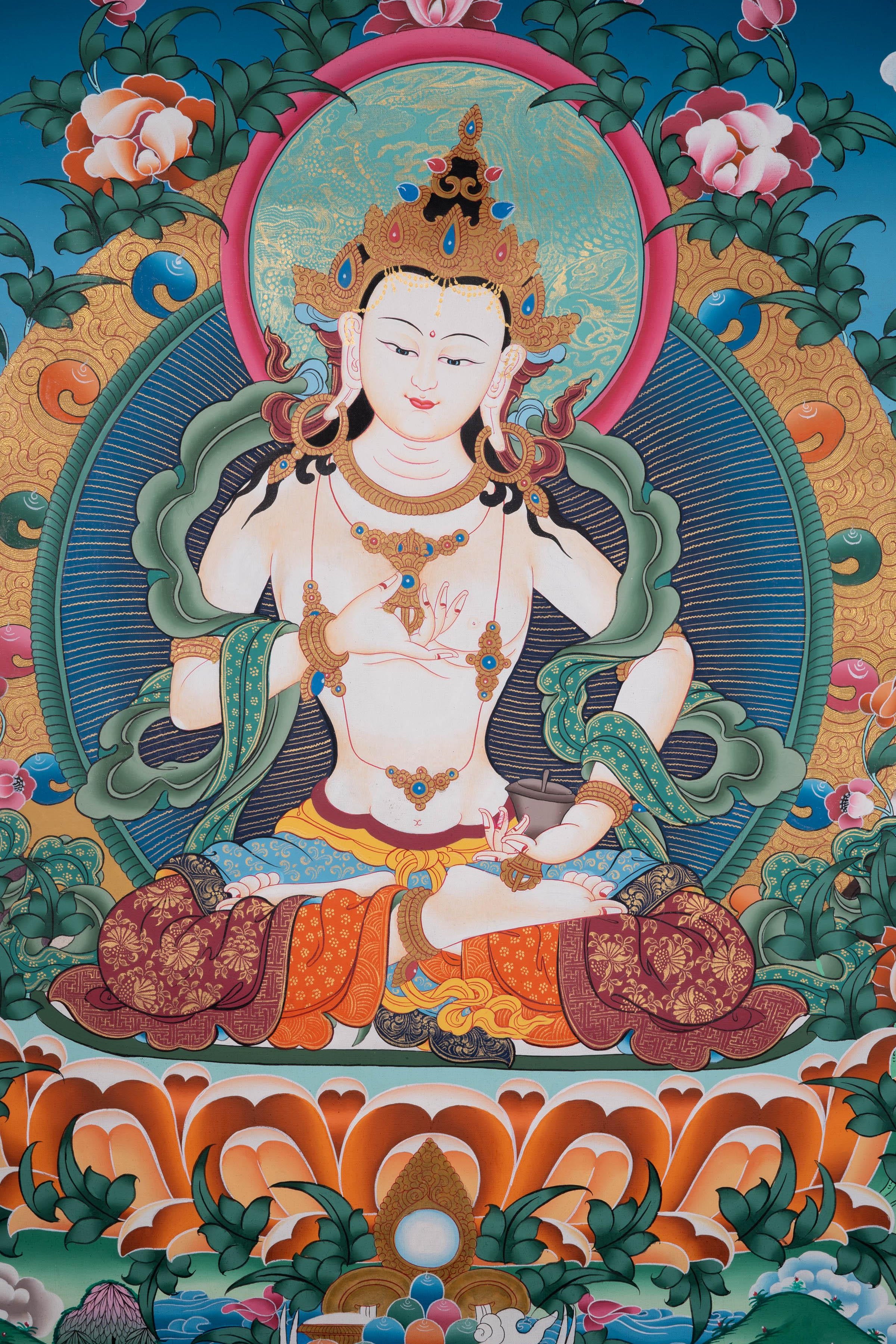 Vajrasattva Thangka Art - Himalayas Shop