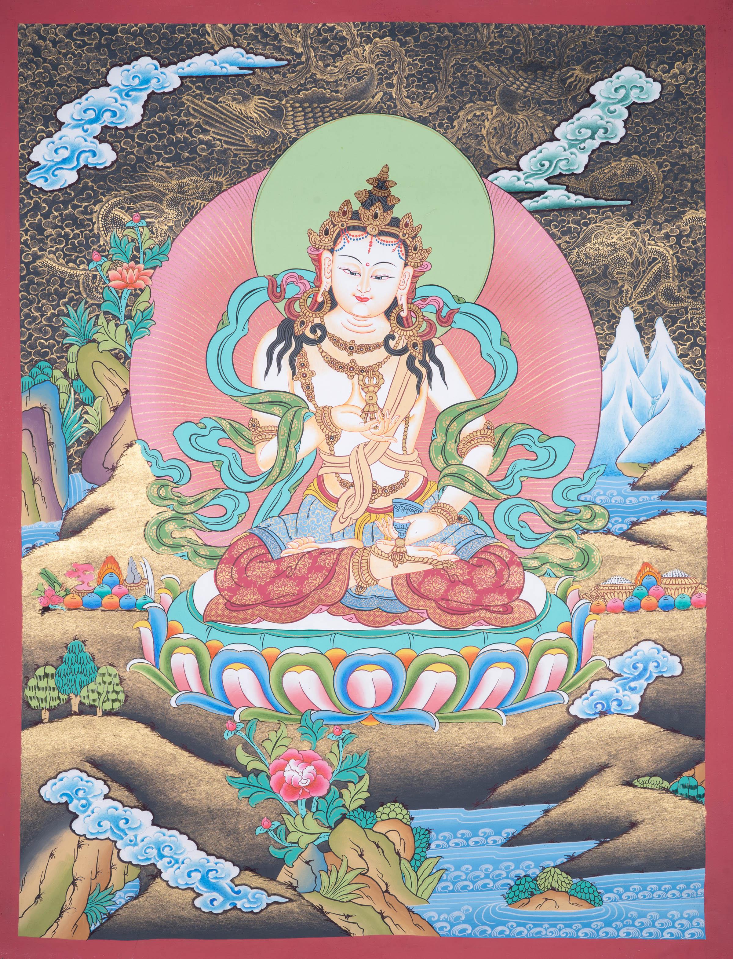 Handmade Vajrasattva Tibetan Thangka Art - Himalayas Shop