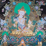Tibetan Thangka art - Vajrasattva ,the Purifier - Himalayas Shop