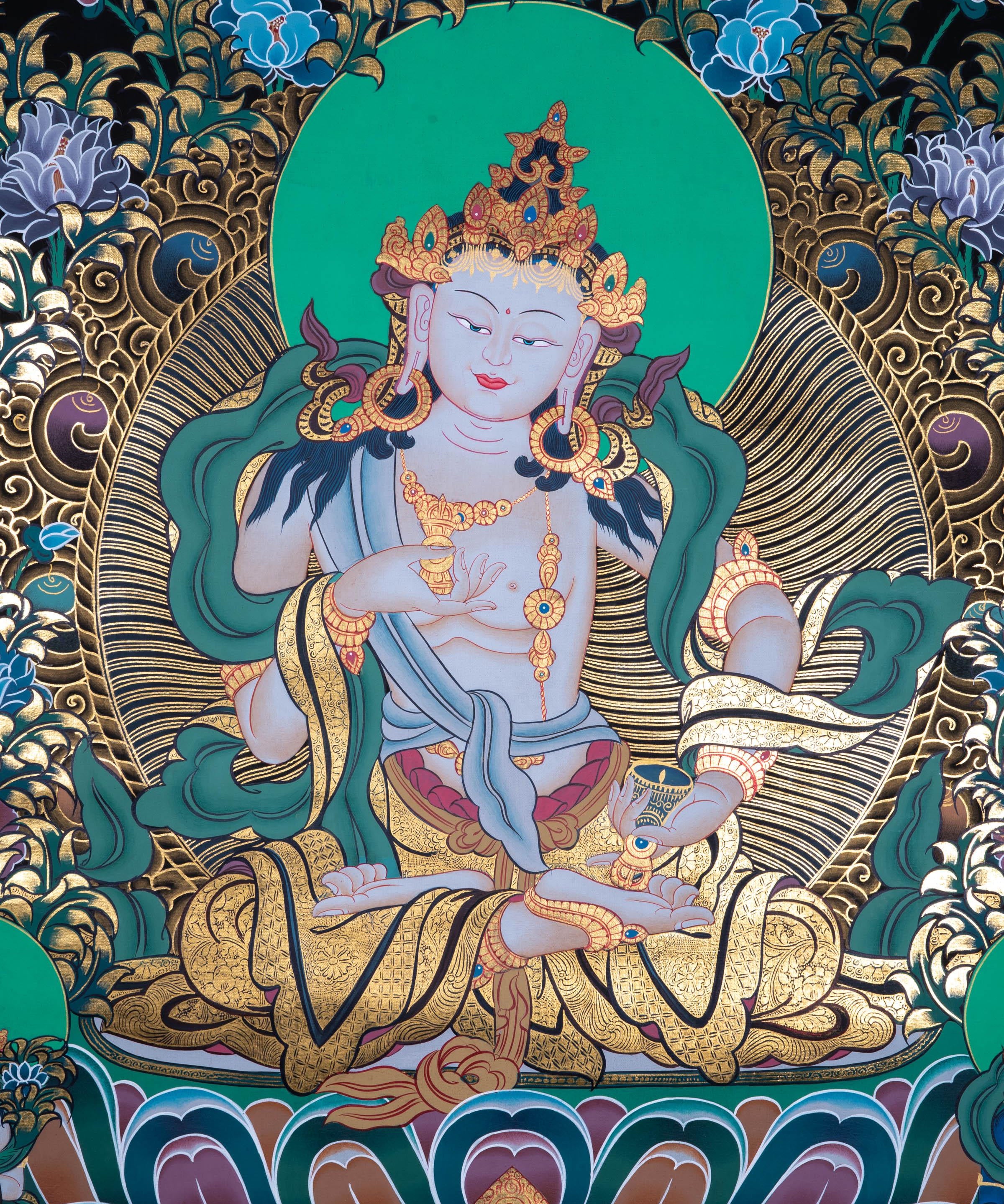Tibetan Thangka art - Vajrasattva ,the Purifier - Himalayas Shop