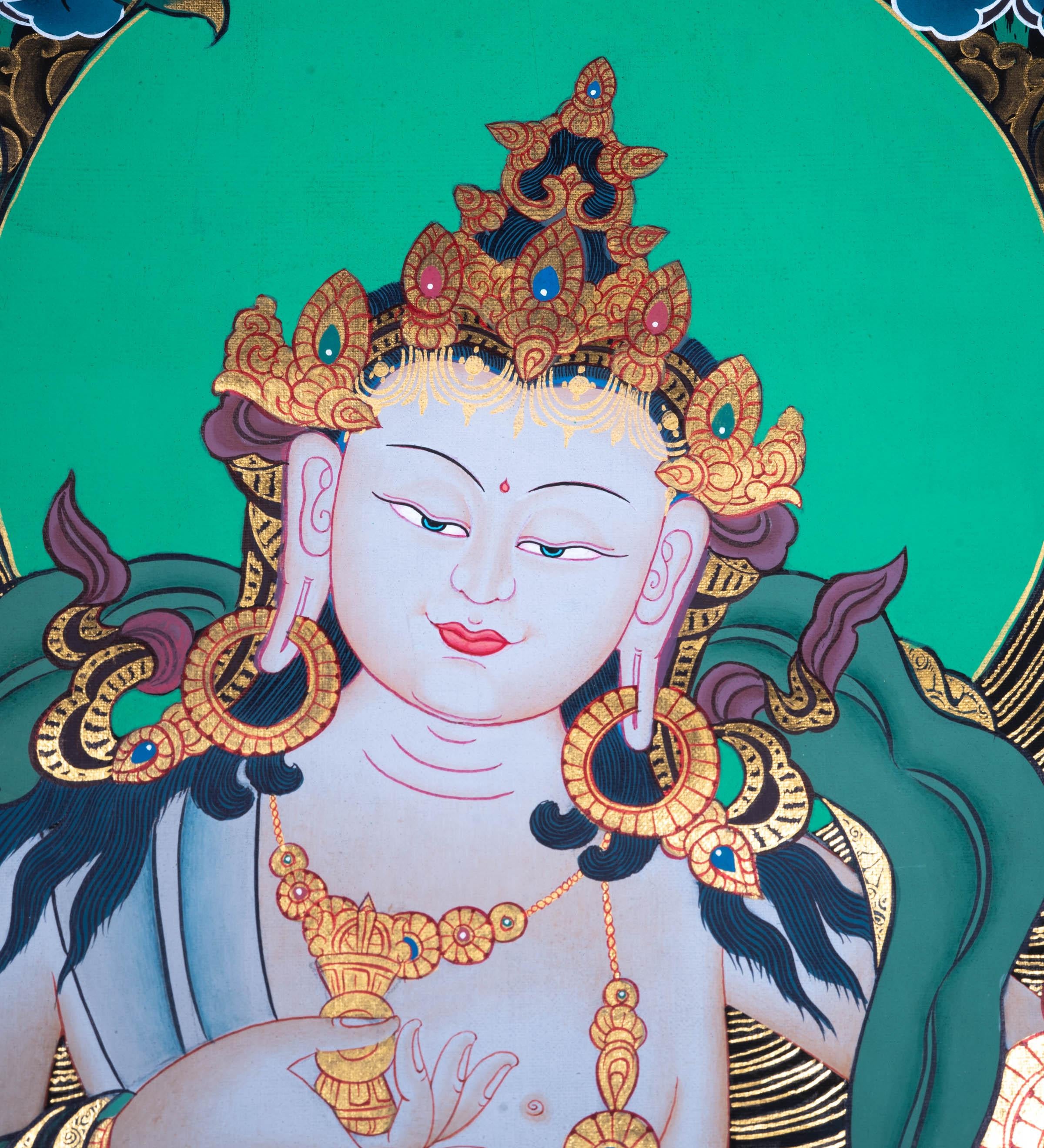 Tibetan Thangka art - Vajrasattva ,the Purifier - Himalayas Shop