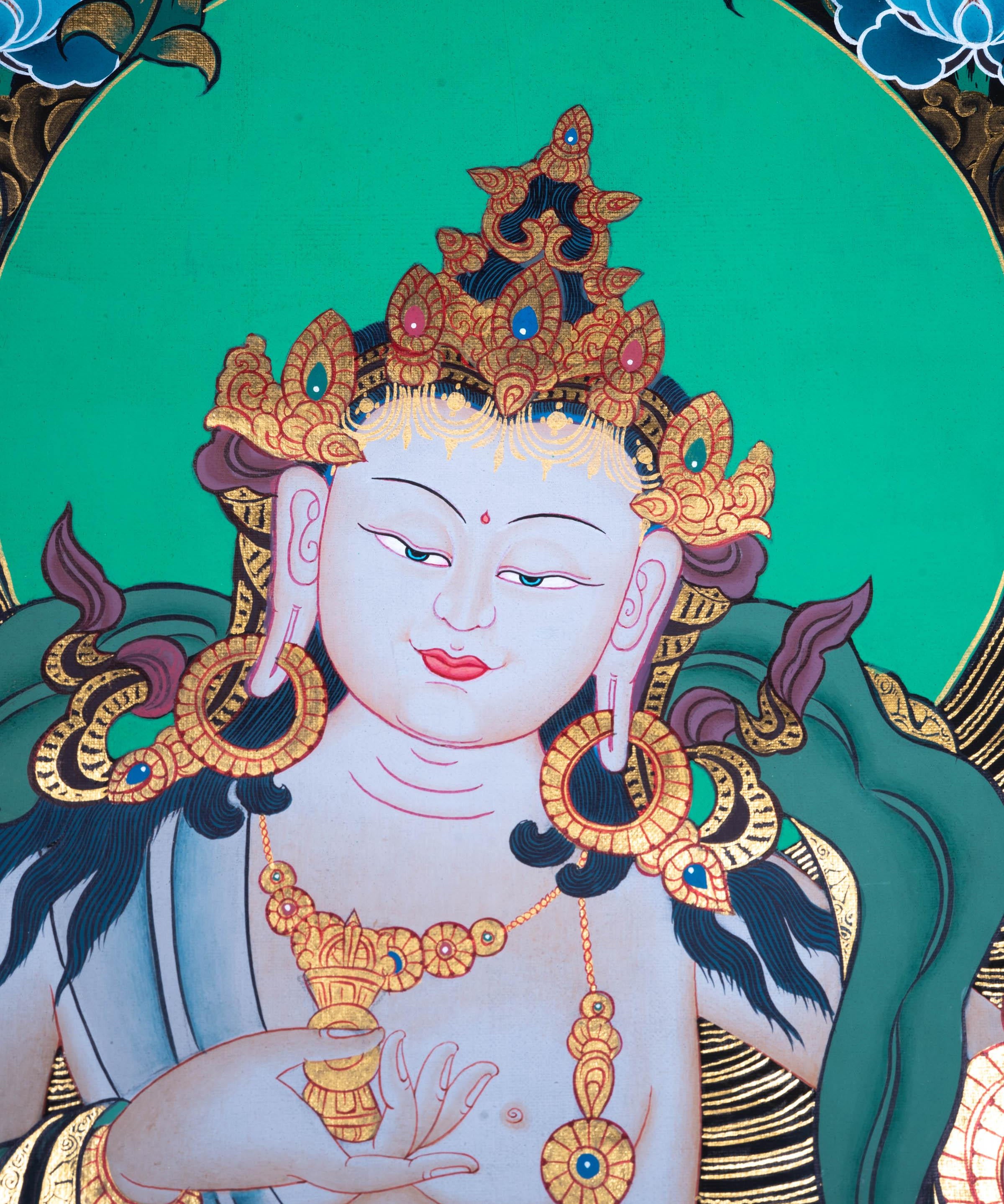 Tibetan Thangka art - Vajrasattva ,the Purifier - Himalayas Shop