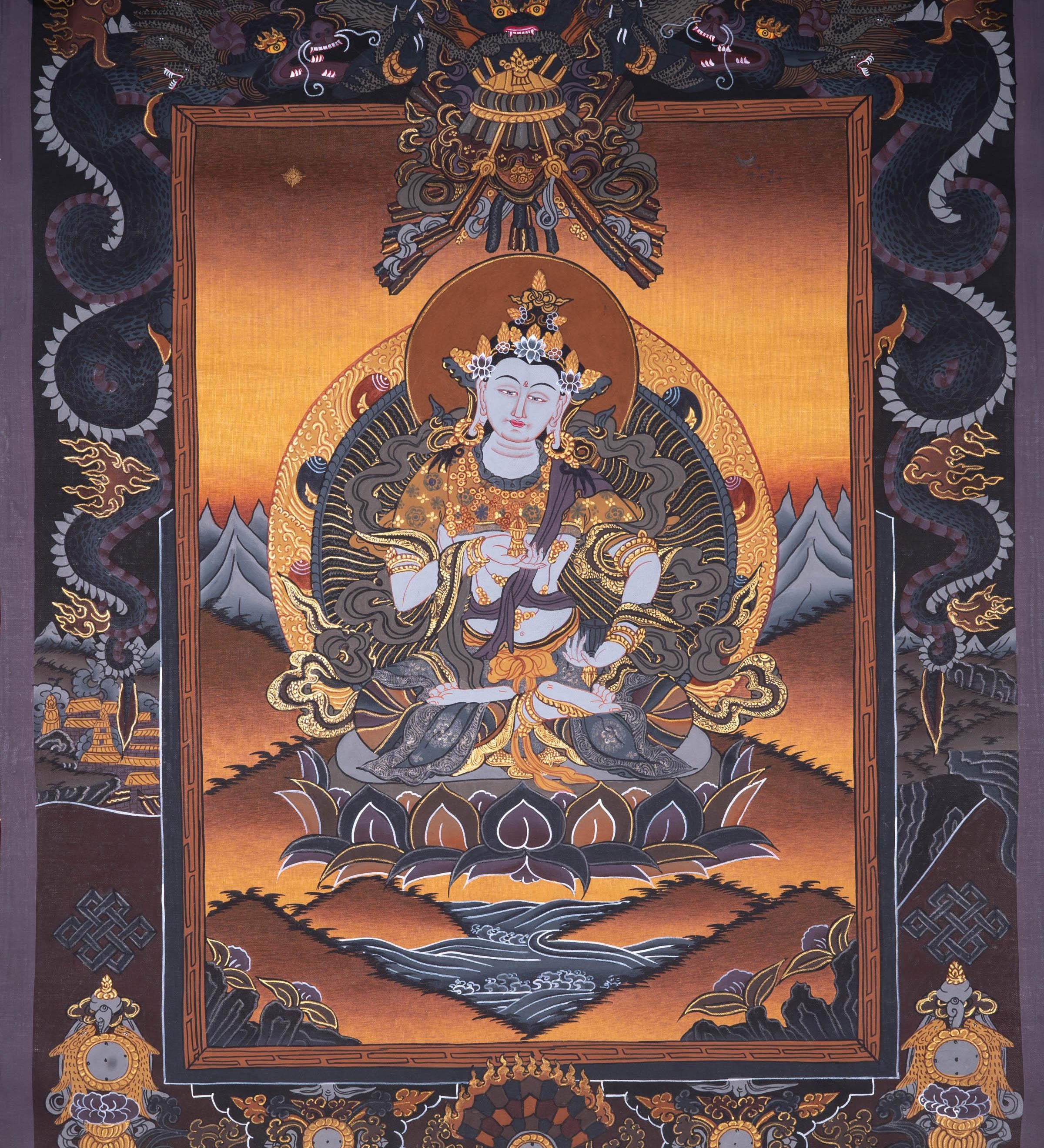 Beautiful Vajrasattva Tibetan thangka