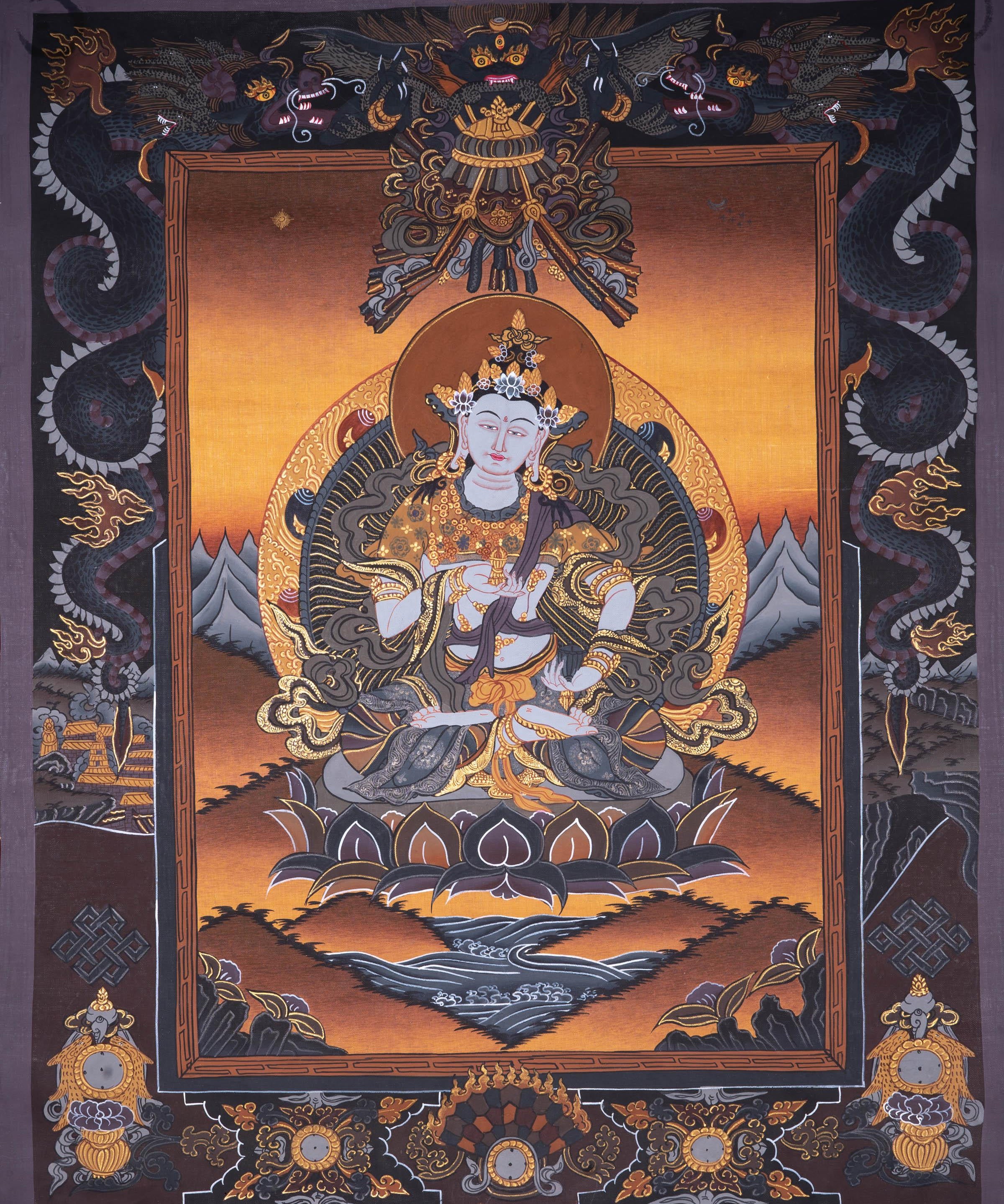 Beautiful Vajrasattva Tibetan thangka