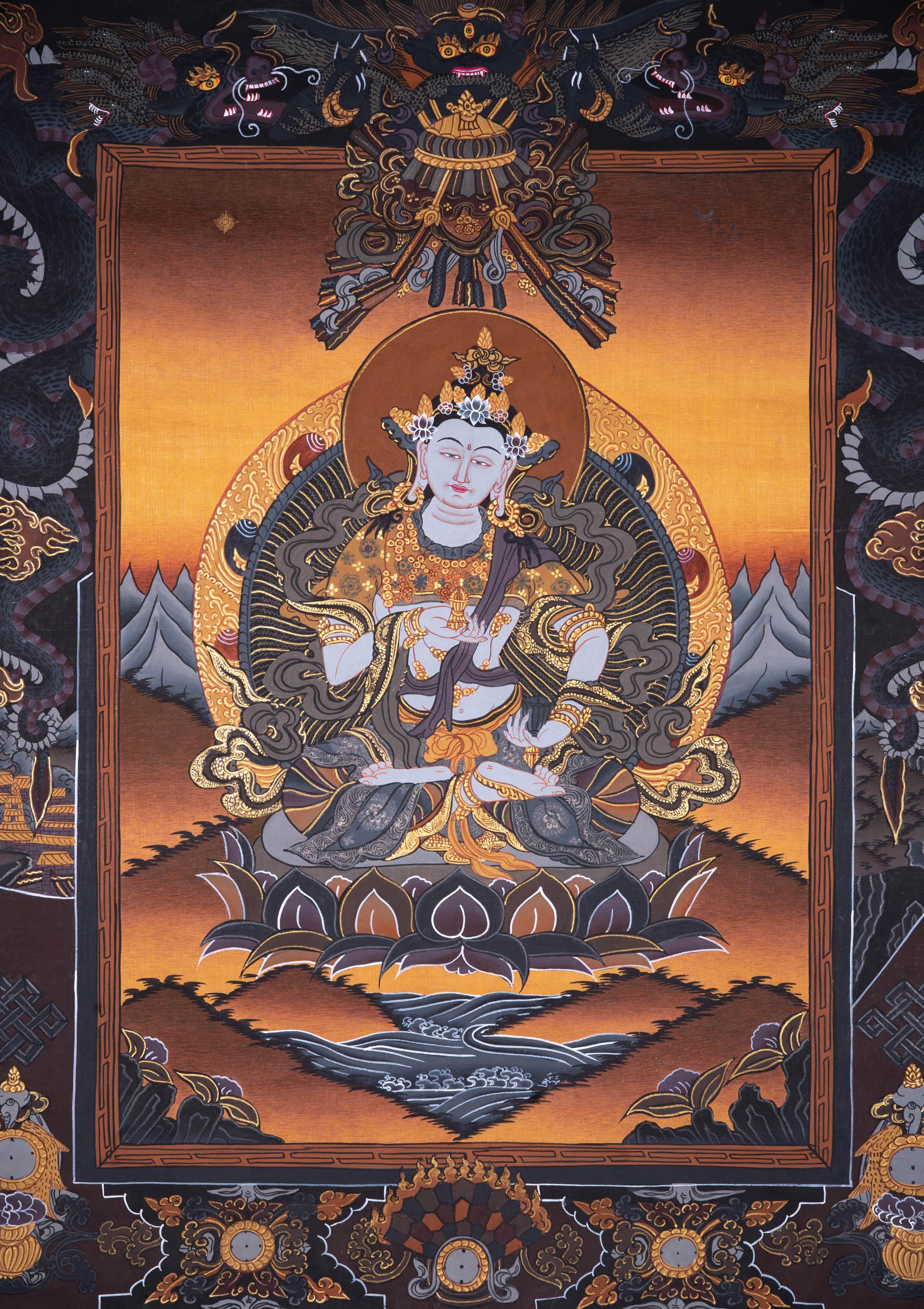 Beautiful Vajrasattva Tibetan thangka - Himalayas Shop