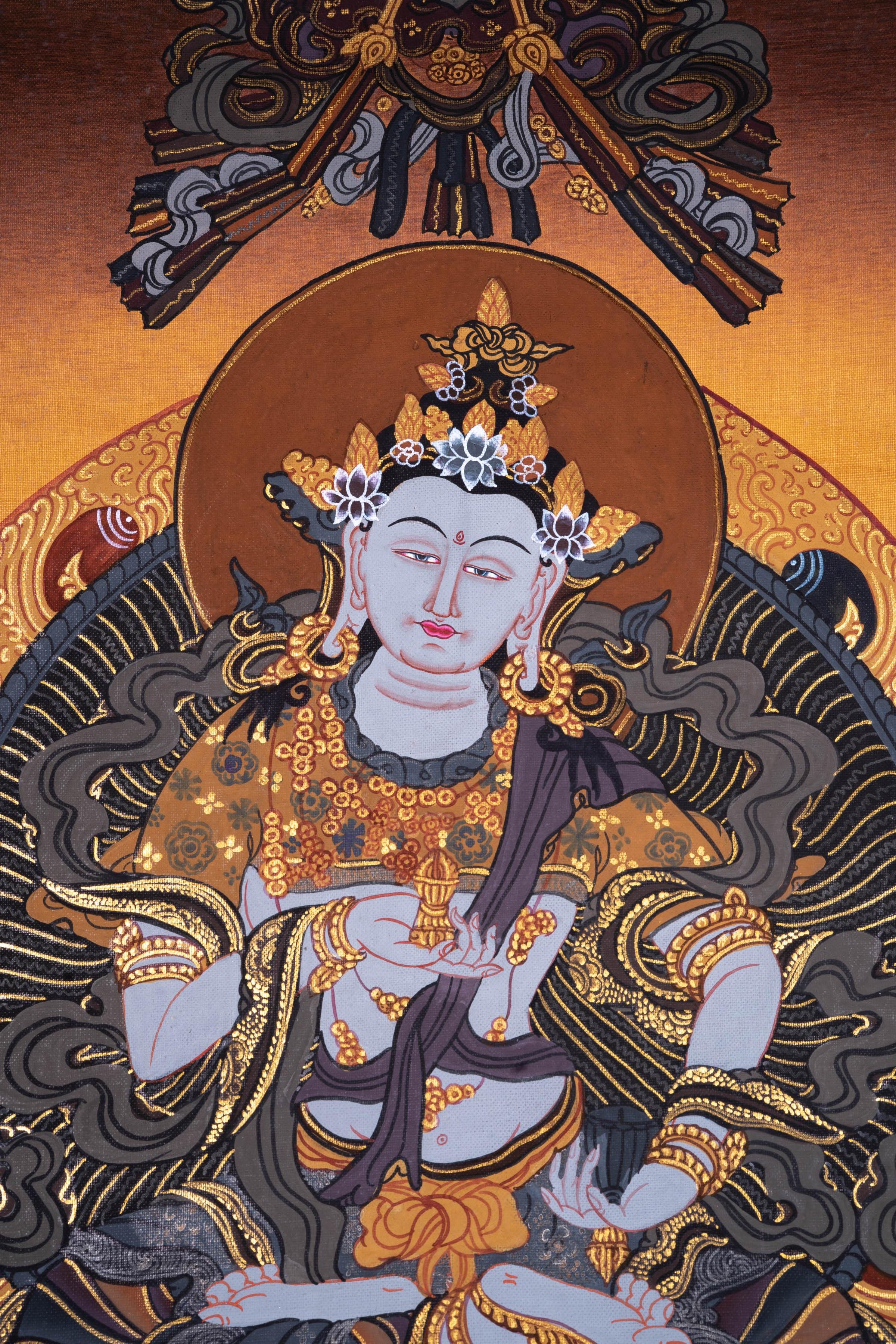Beautiful Vajrasattva Tibetan thangka - Himalayas Shop