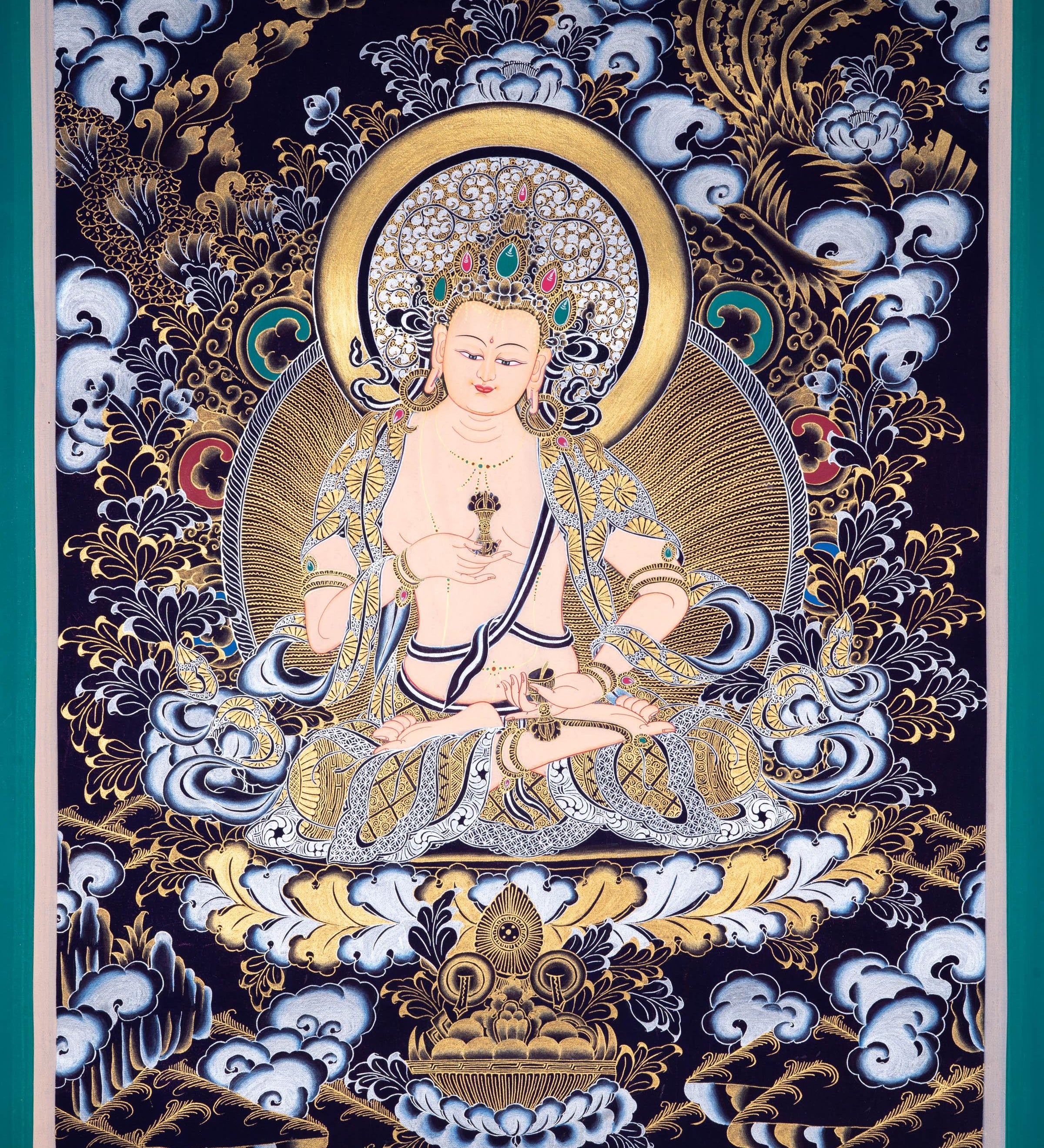 Vajrasattva canvas tibetan art - Himalayas Shop