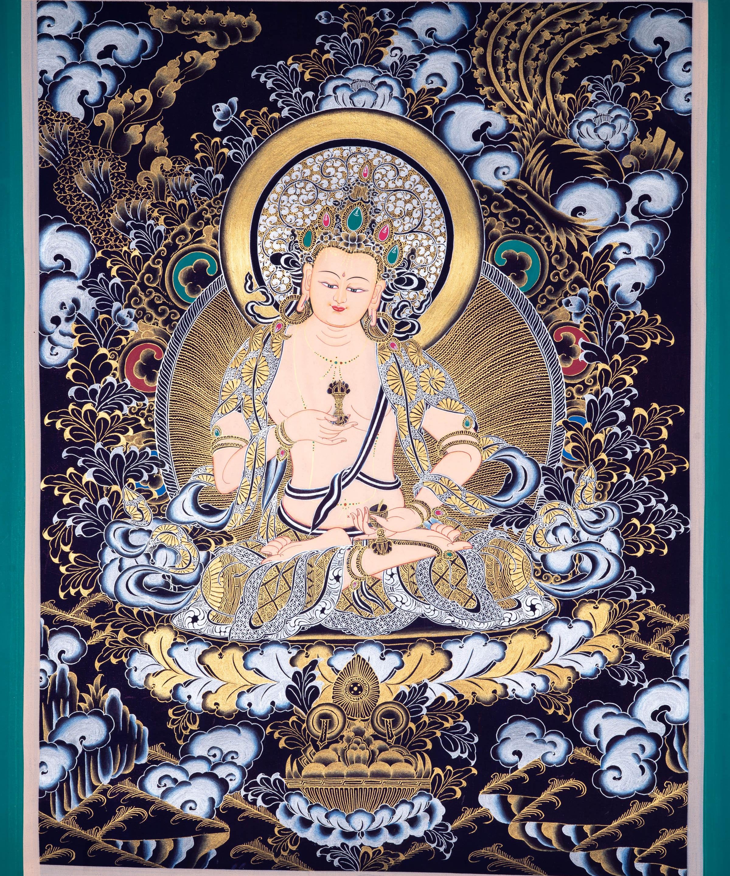 Vajrasattva canvas tibetan art - Himalayas Shop
