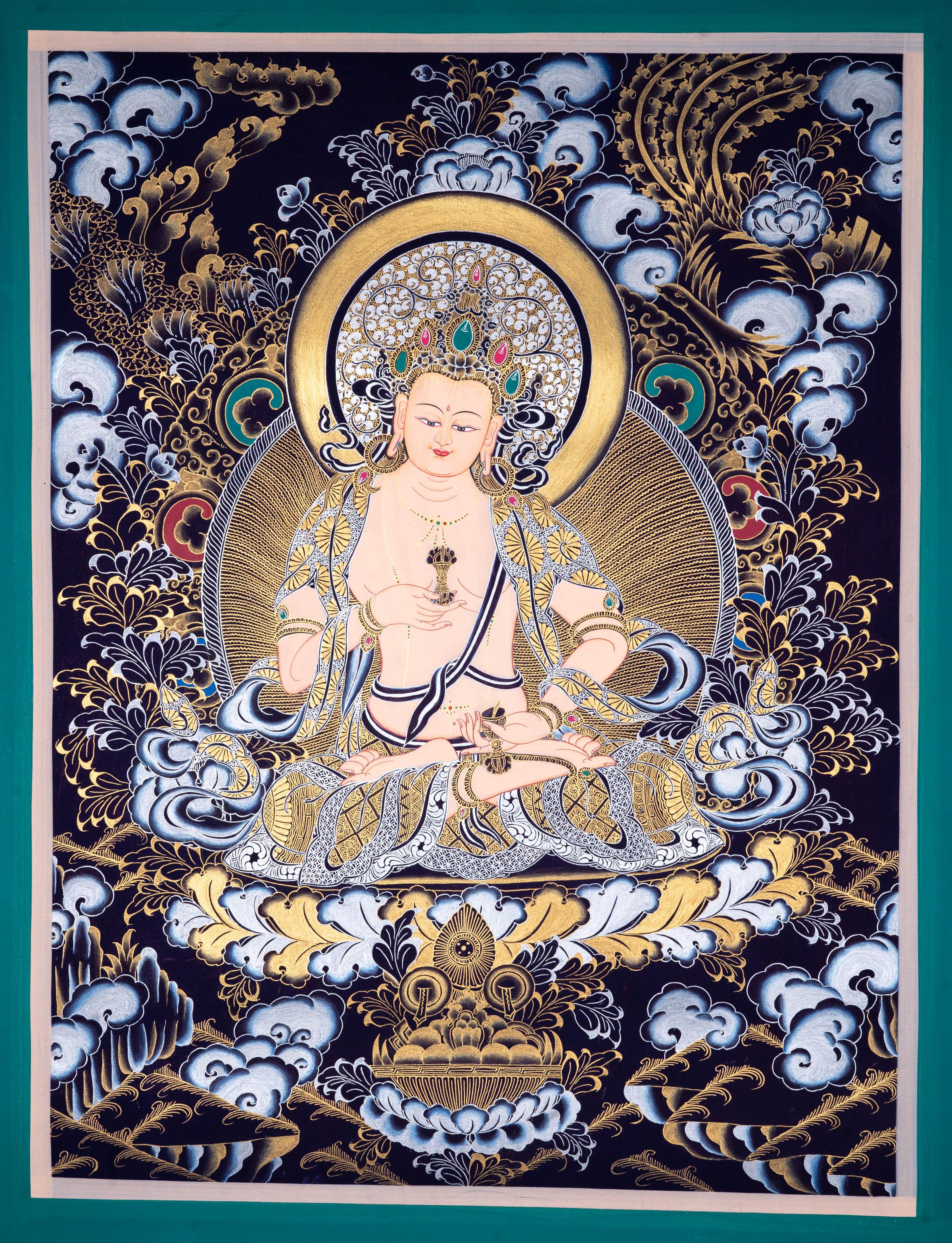 Vajrasattva canvas tibetan art - Himalayas Shop