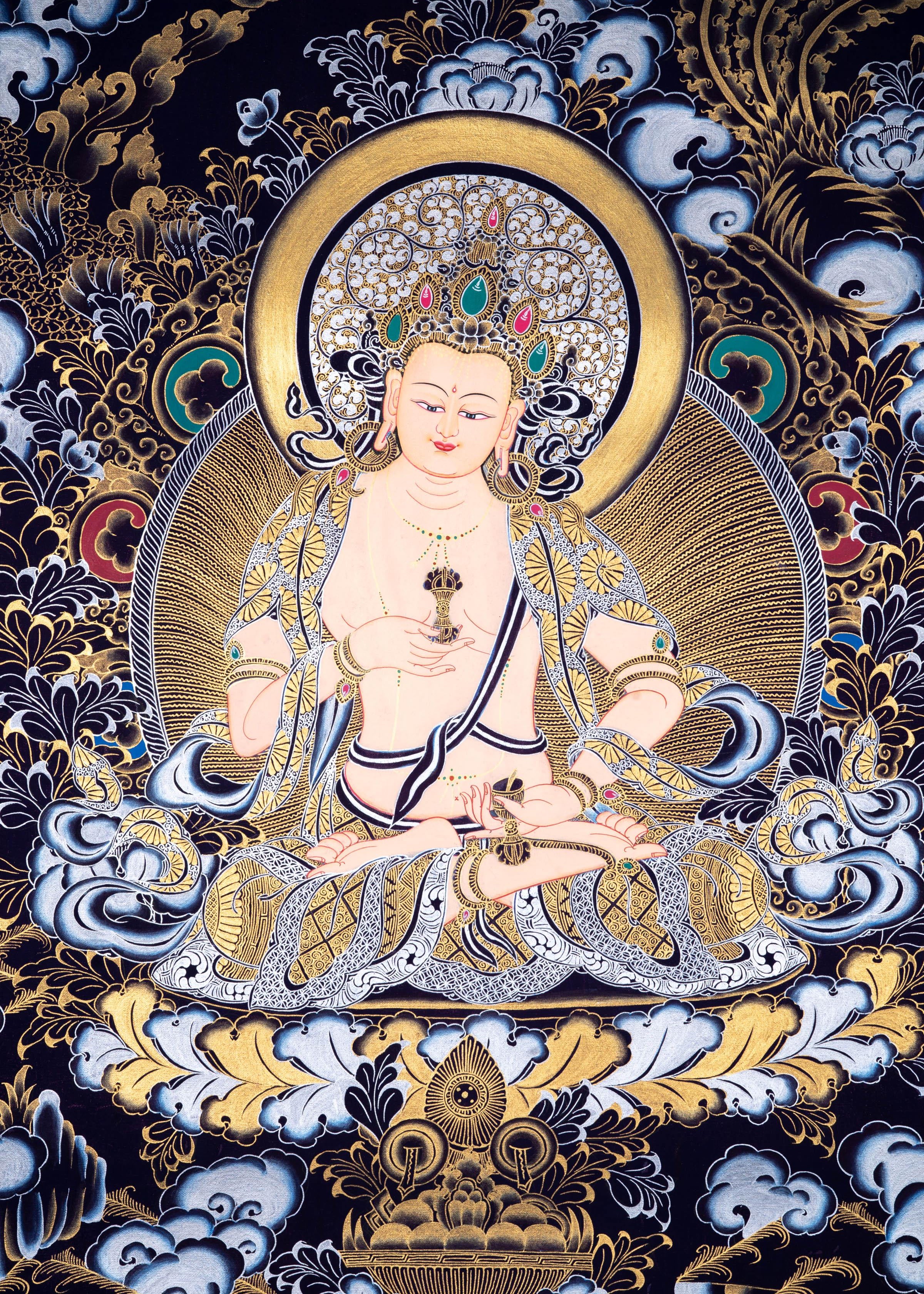 Vajrasattva canvas tibetan art - Himalayas Shop