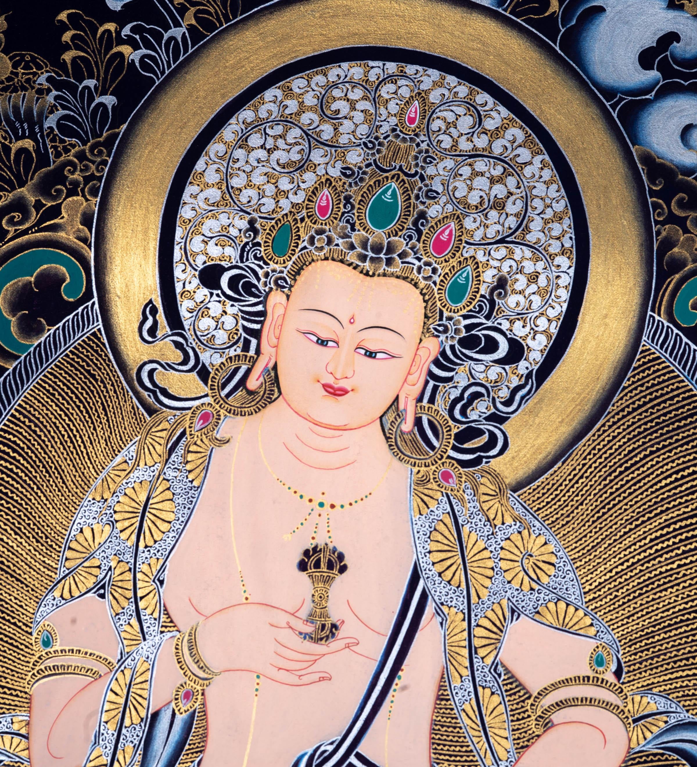 Vajrasattva canvas tibetan art - Himalayas Shop