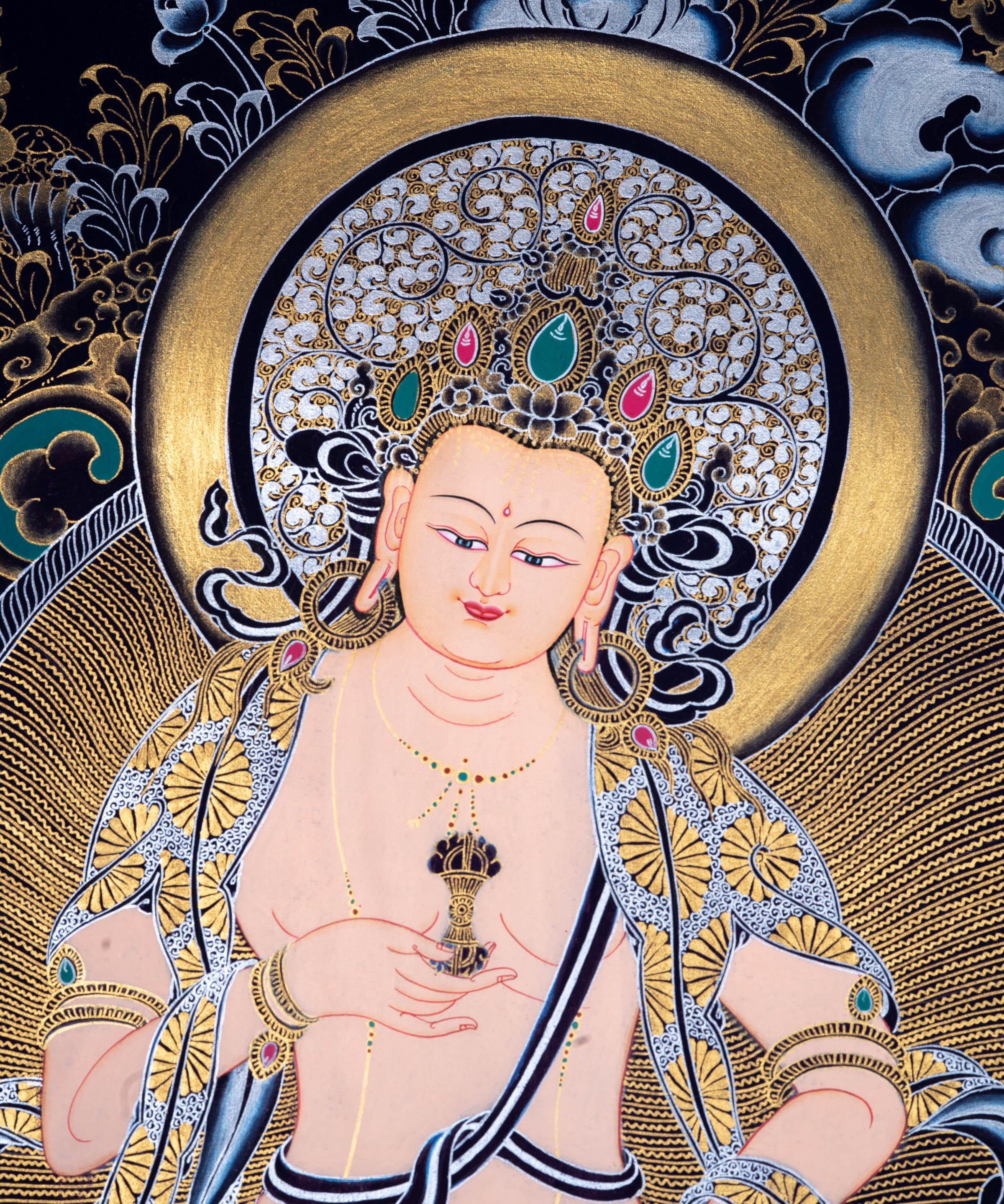 Vajrasattva canvas tibetan art - Himalayas Shop