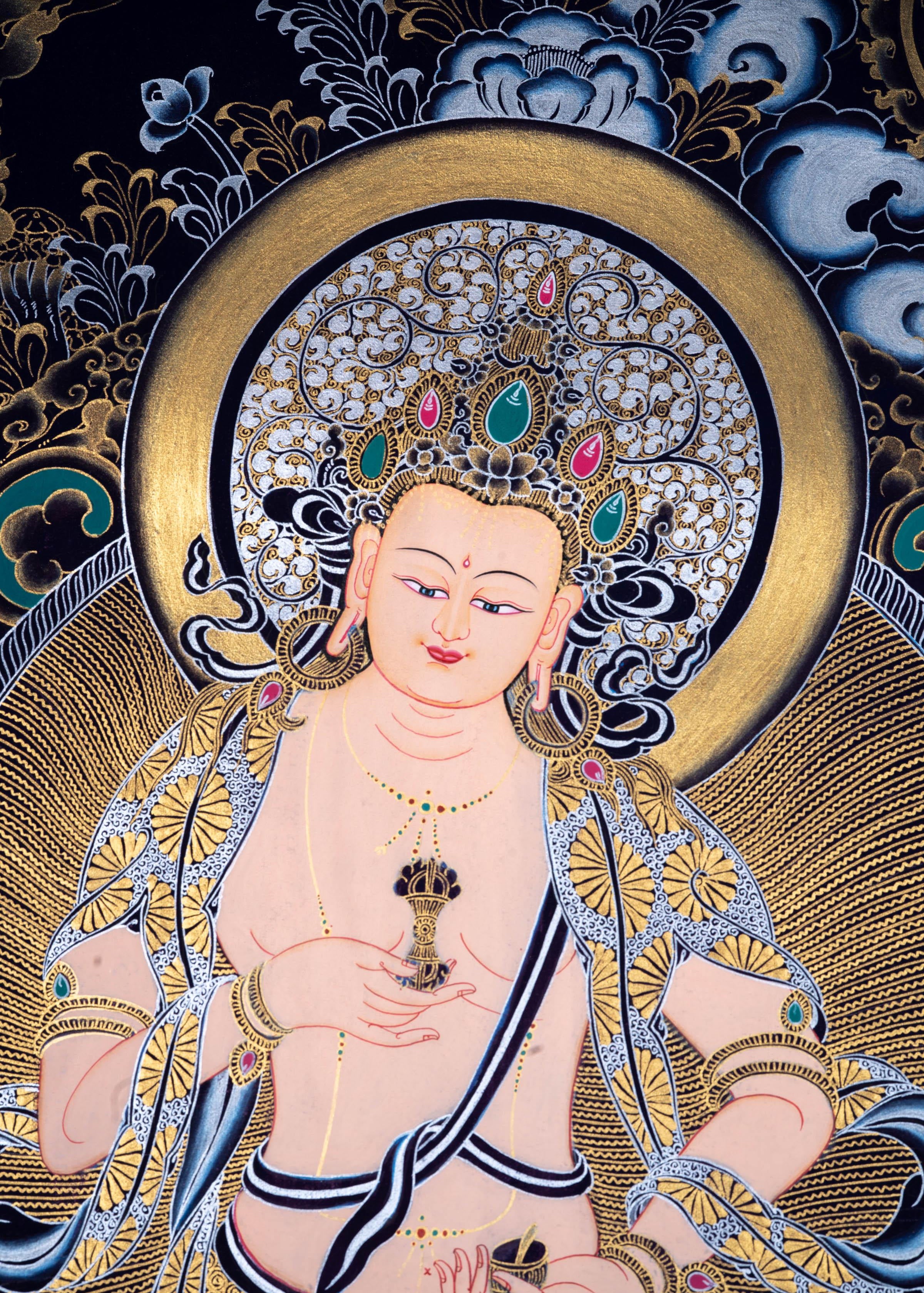 Vajrasattva canvas tibetan art - Himalayas Shop
