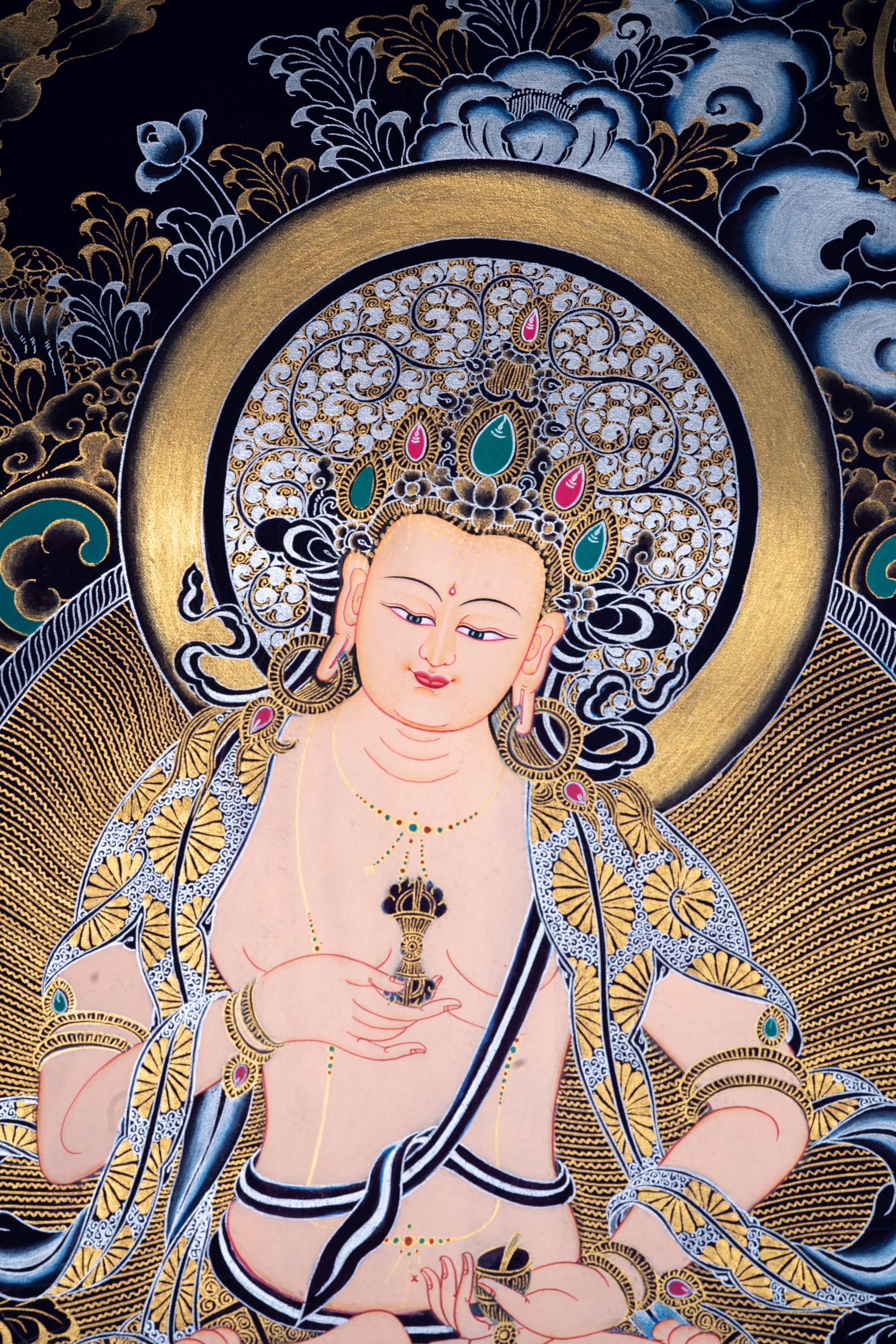 Vajrasattva canvas tibetan art - Himalayas Shop
