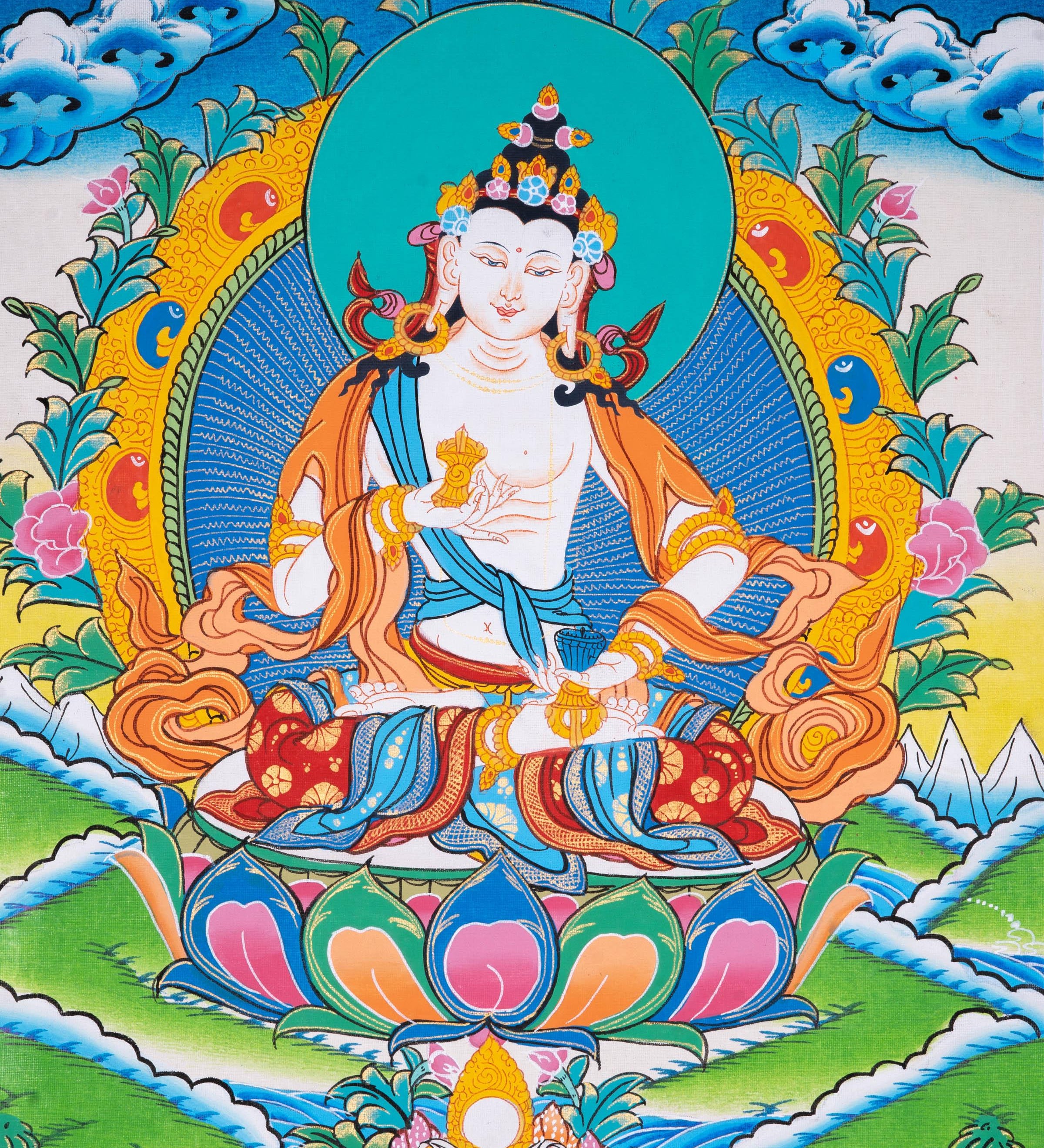 Vajrasattva thangka art - Himalayas Shop