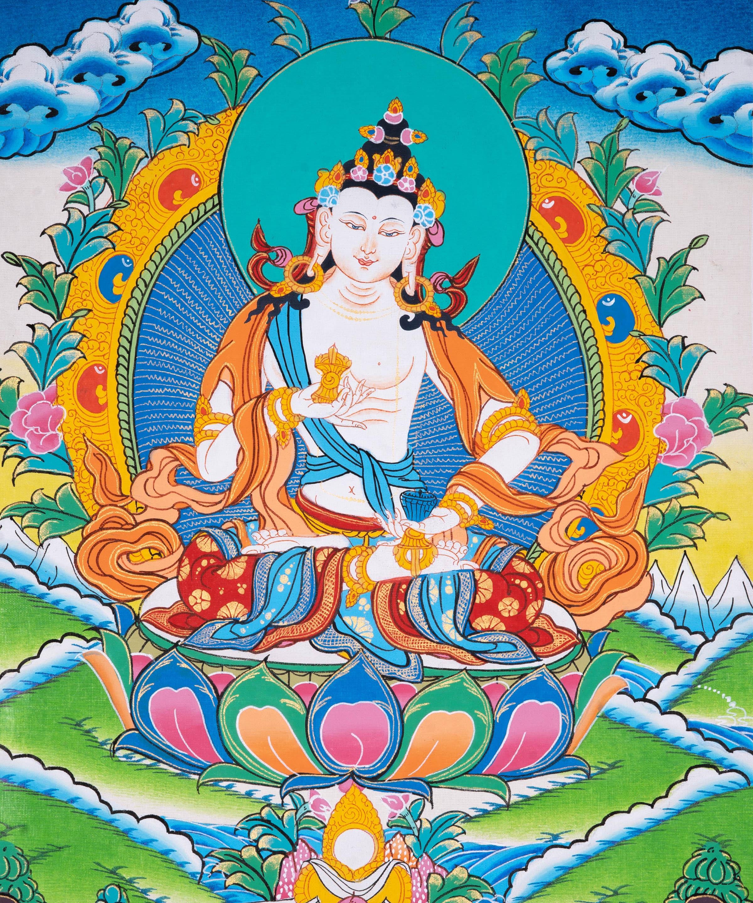 Vajrasattva thangka art - Himalayas Shop