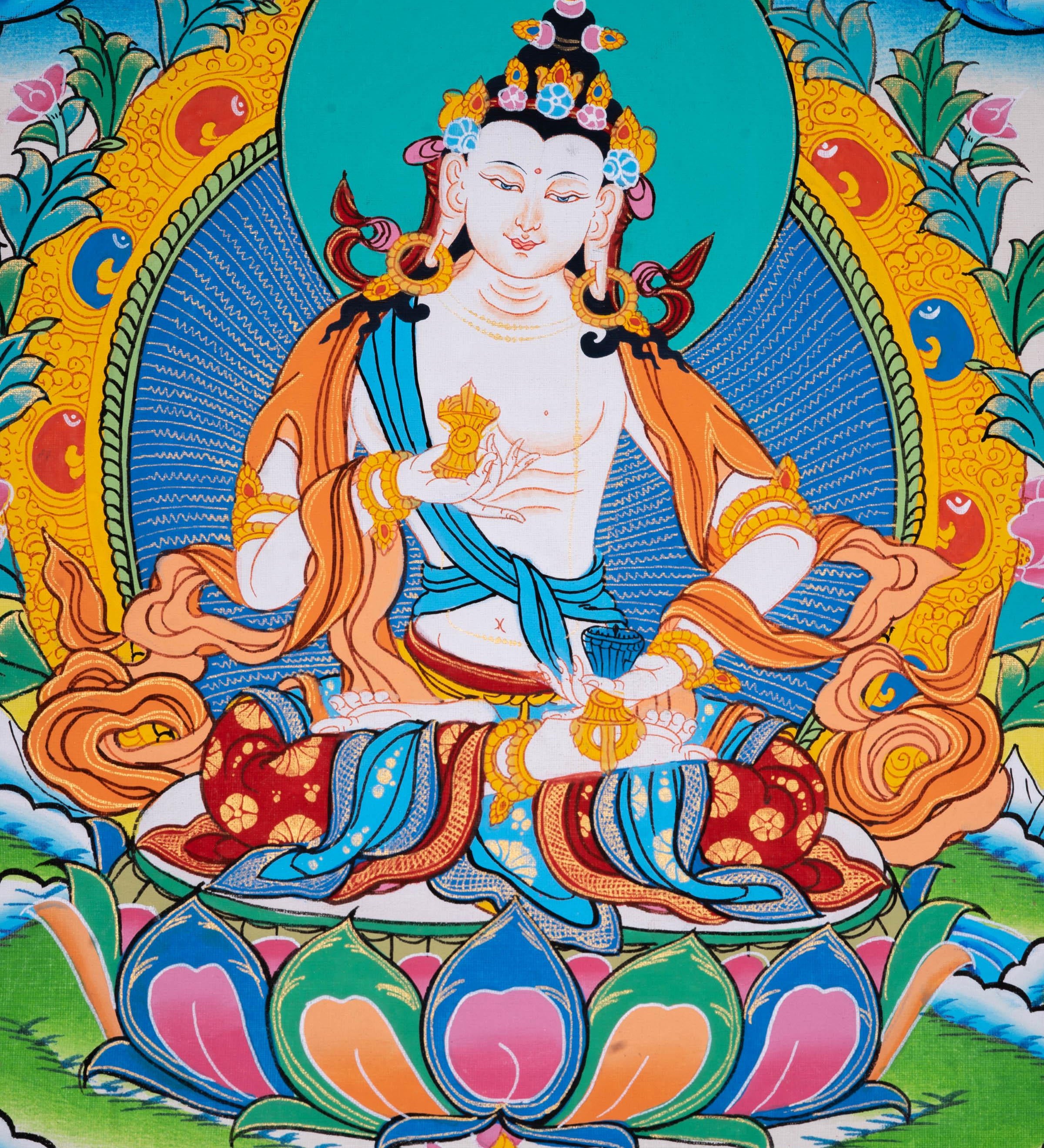 Vajrasattva thangka art - Himalayas Shop