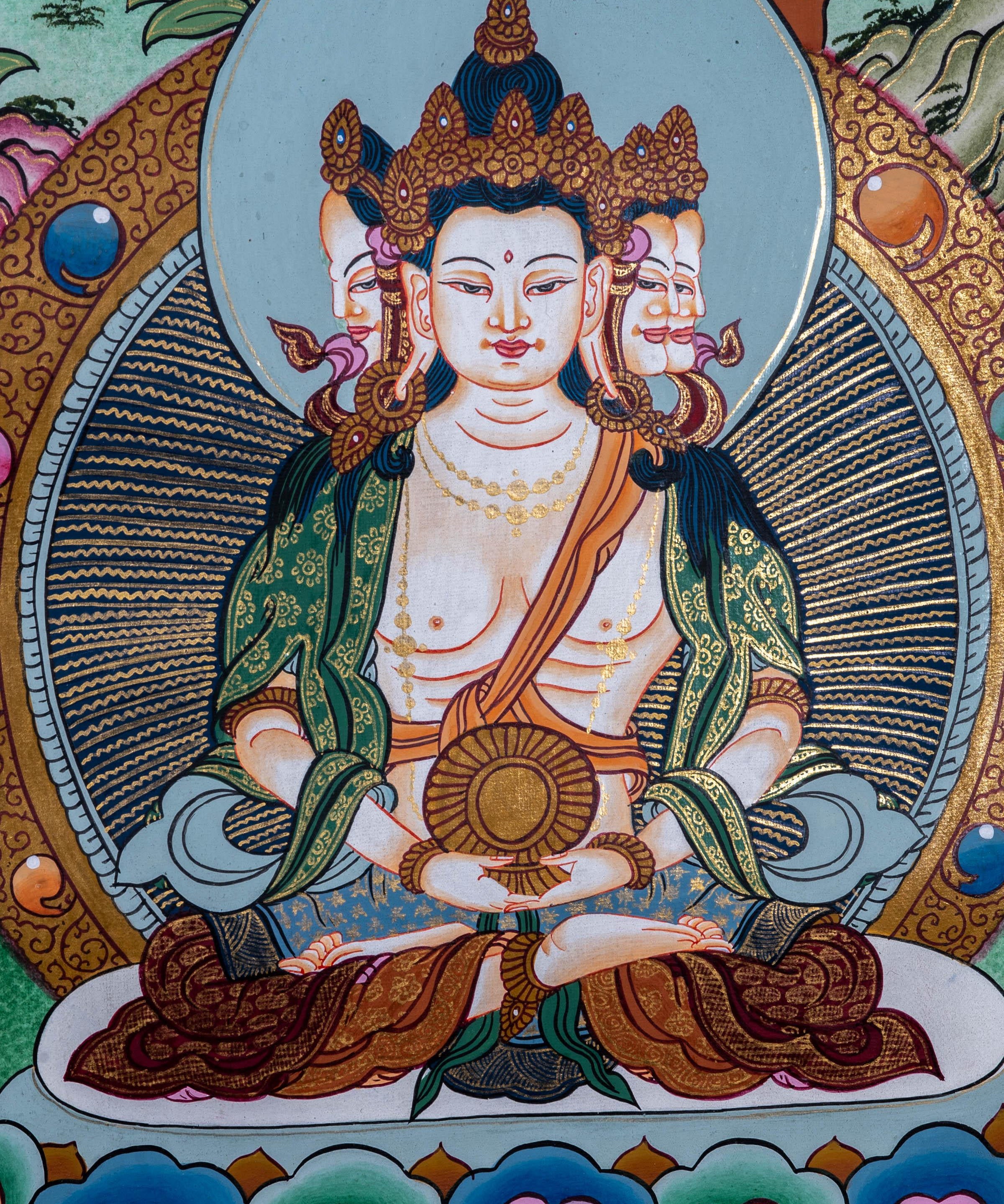 Manjushri Tibetan Thangka Painting - Himalayas Shop
