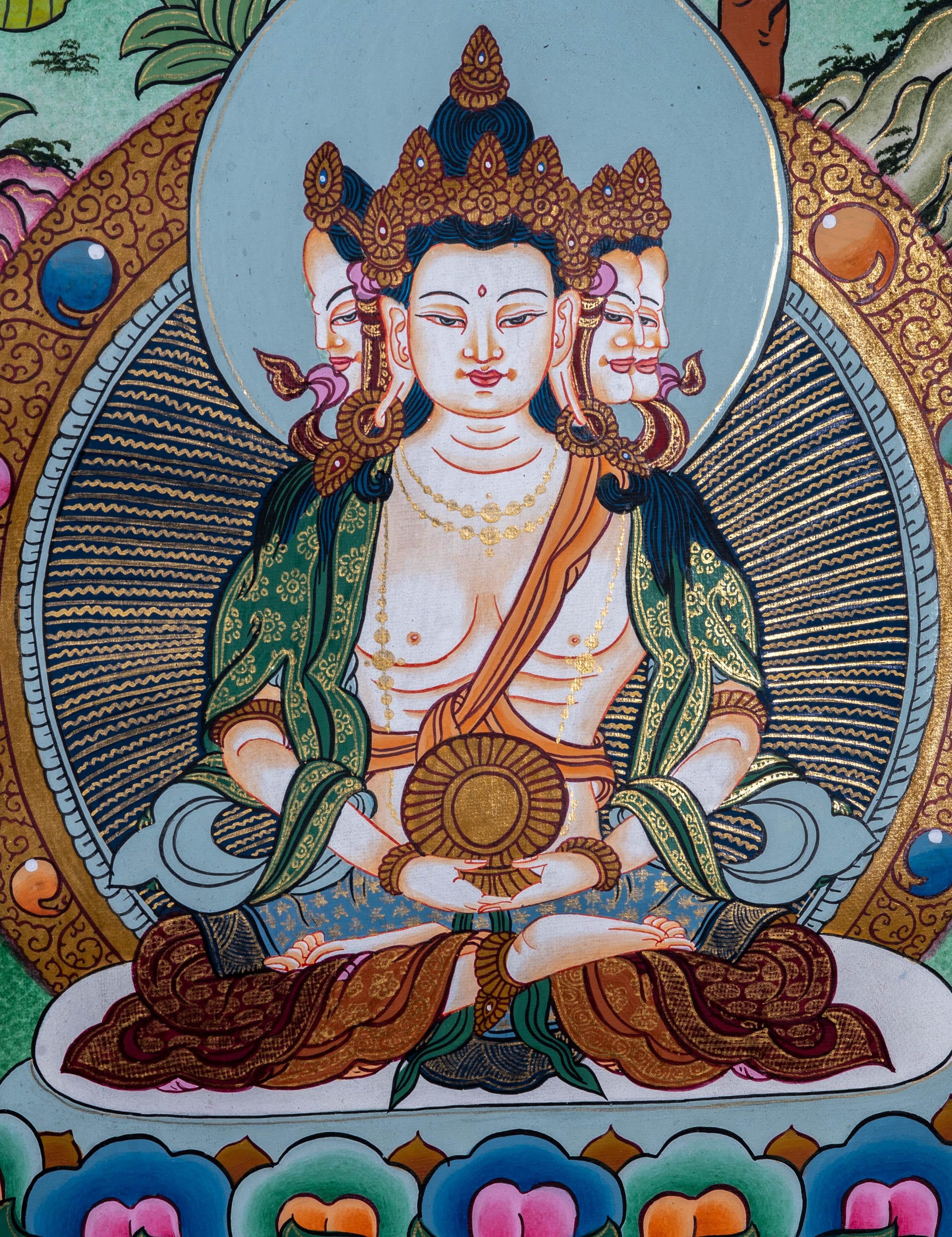 Manjushri Tibetan Thangka Painting - Himalayas Shop