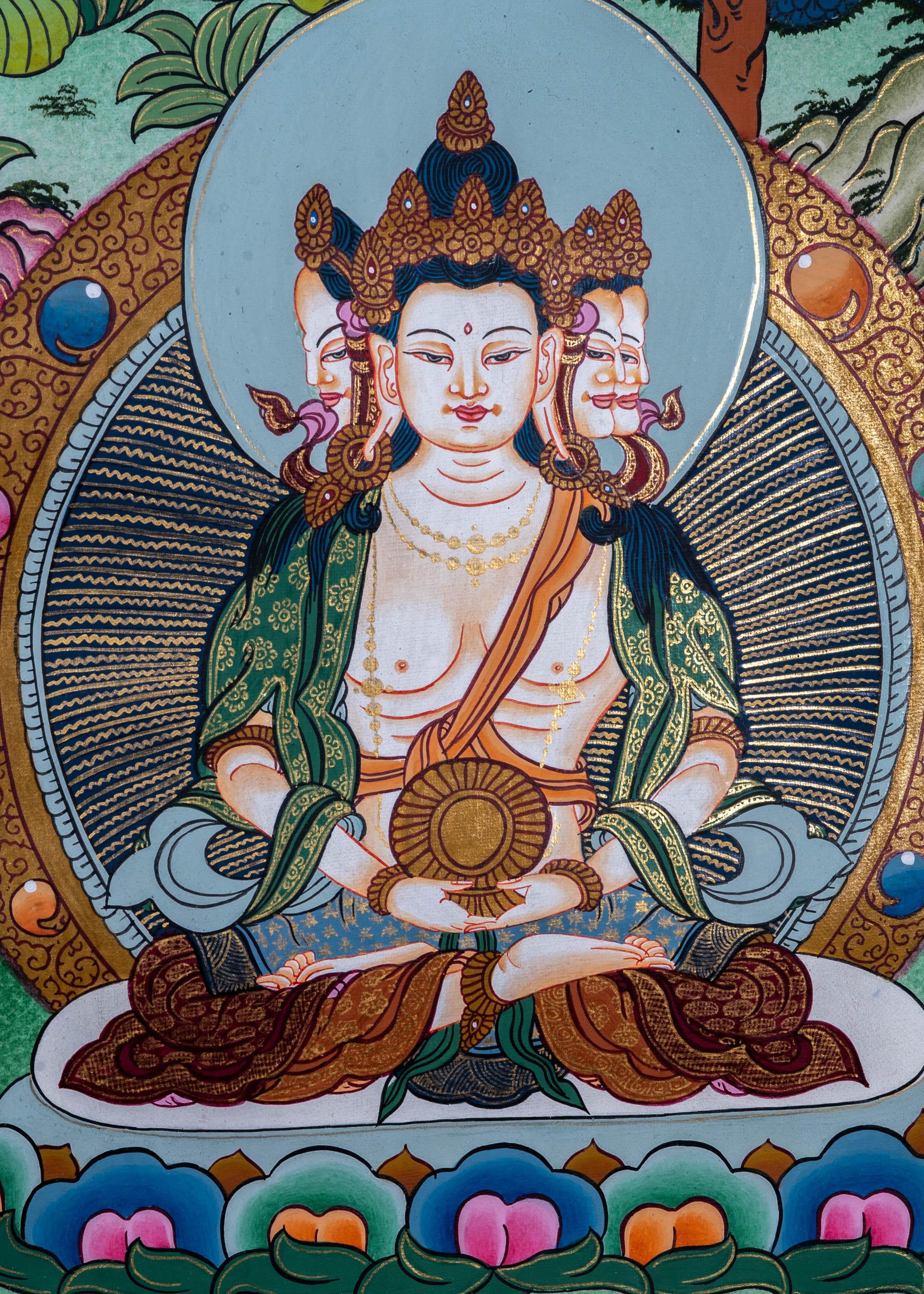 Manjushri Tibetan Thangka Painting - Himalayas Shop