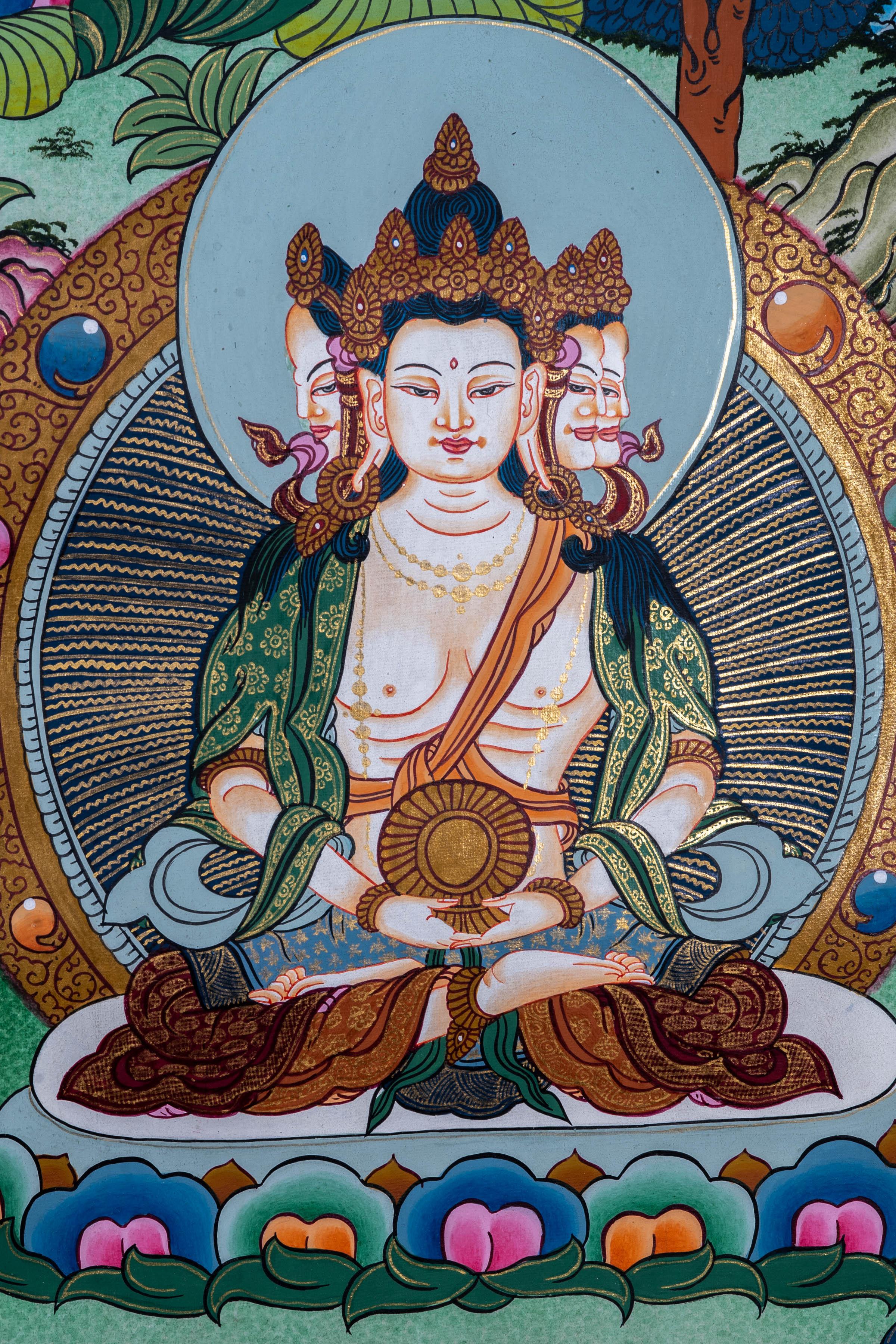 Manjushri Tibetan Thangka Painting - Himalayas Shop