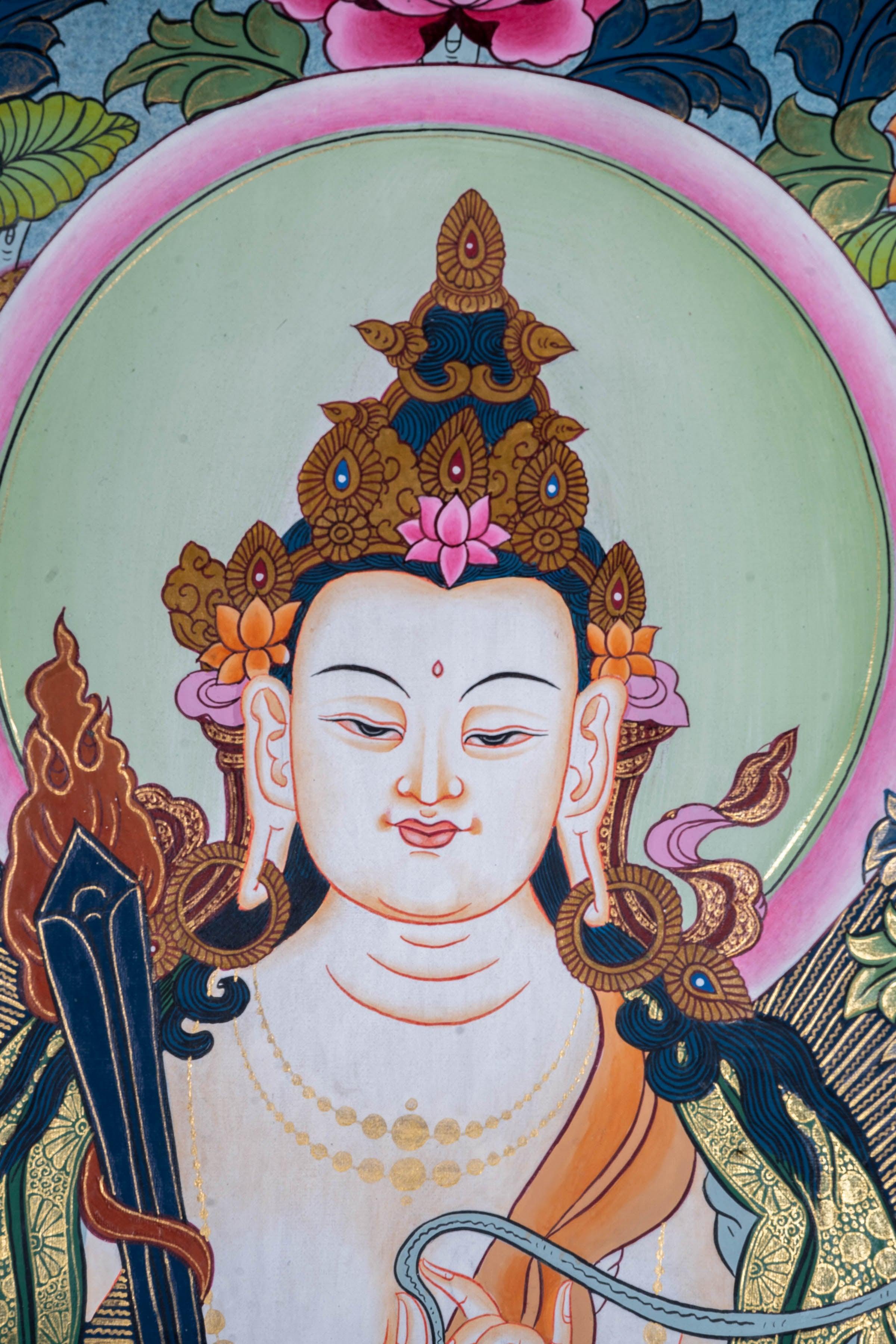 Manjushri Tibetan Thangka Painting - Himalayas Shop