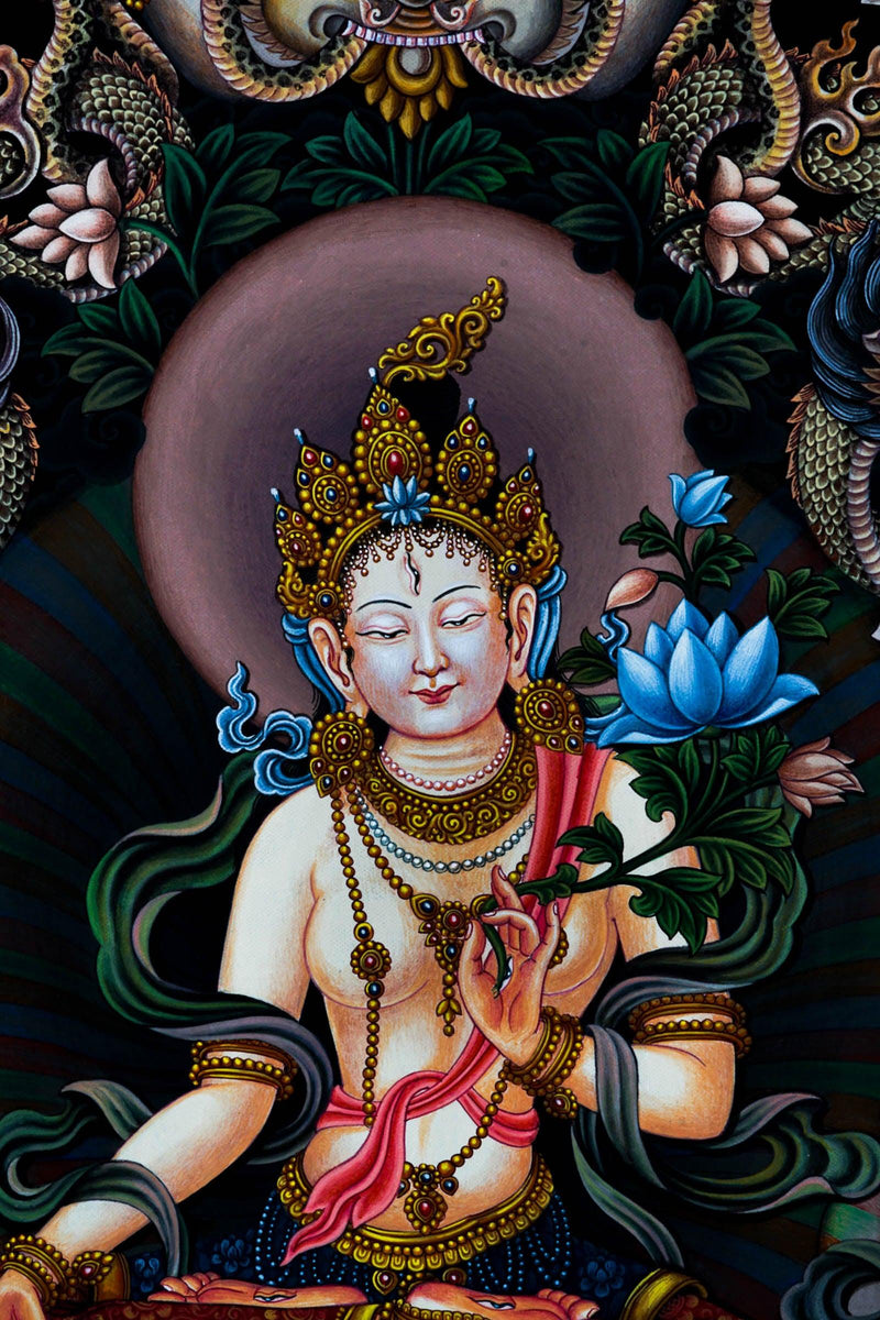 Newari Style Thangka - White Tara - Himalayas Shop