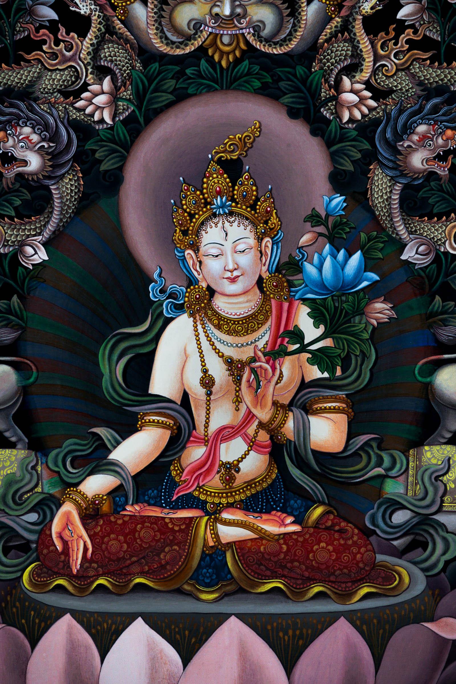 Newari Style Thangka - White Tara - Himalayas Shop