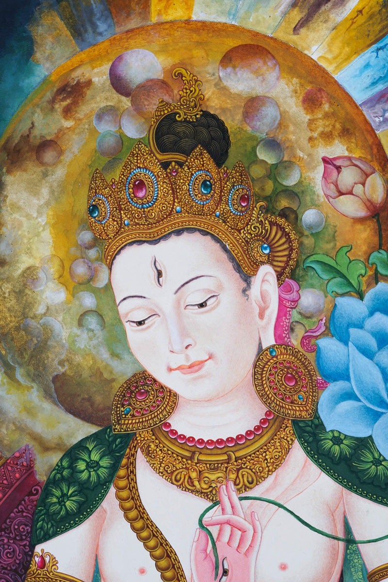 White Tara Thangka - Best handpainted thangka painting - HimalayasShop