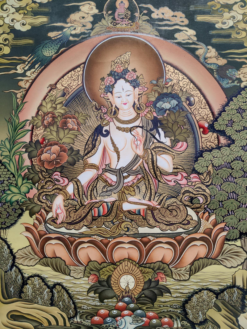 White Tara Master Piece Thangka