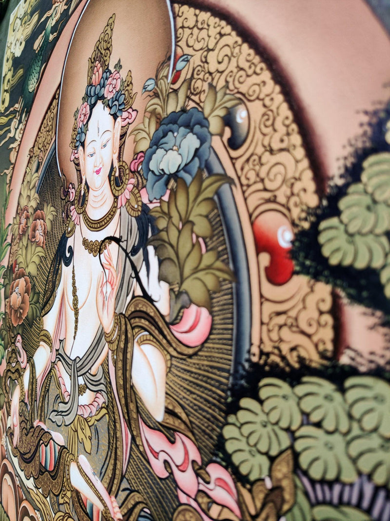 White Tara Master Piece Thangka