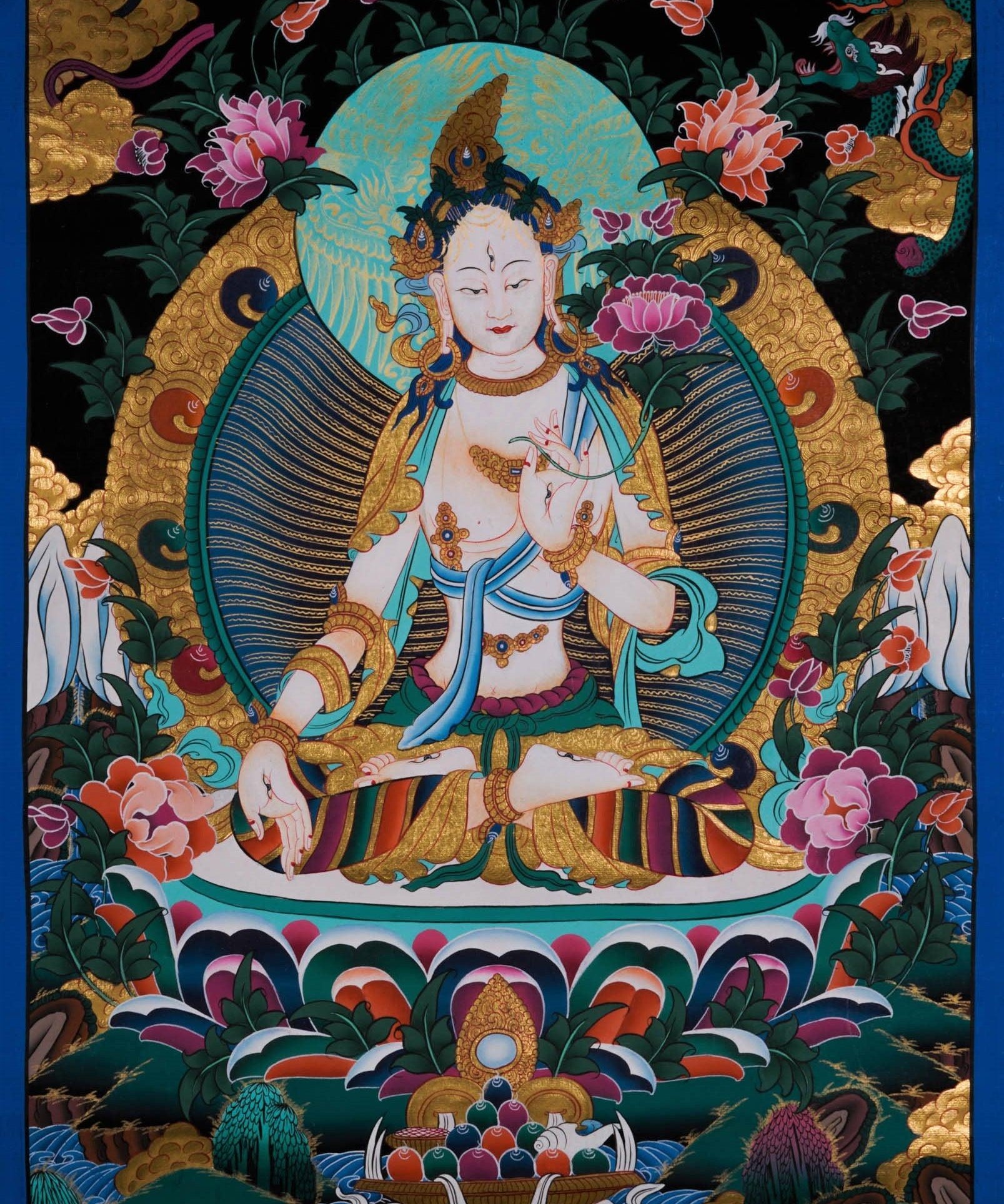 Thangka Painting of White Tara - Best handpainted thangka painting - HimalayasShop
