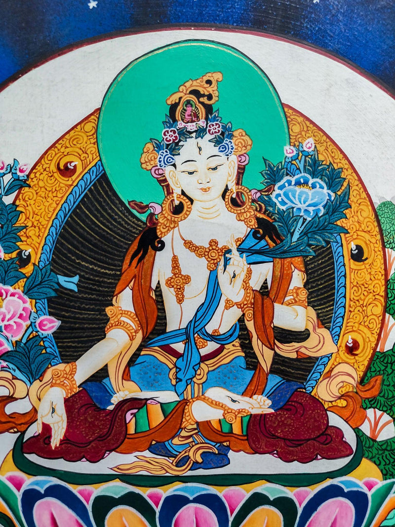 White Tara Thangka at best offer with Free Shipping